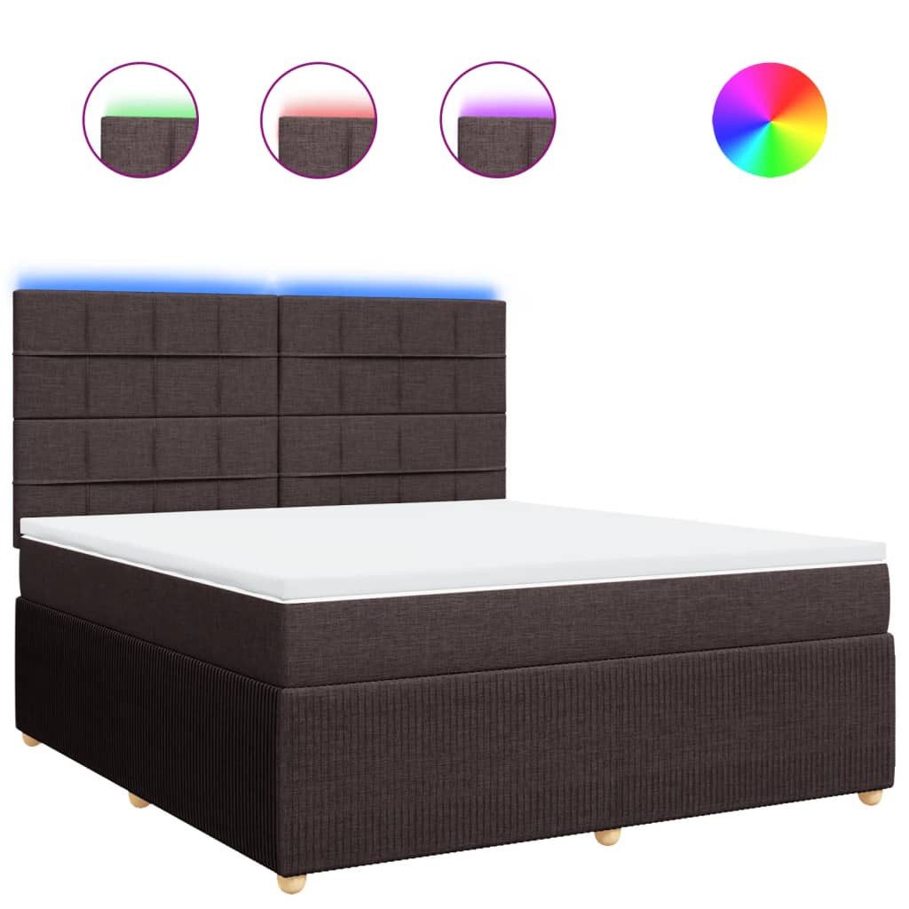 vidaXL Bett Boxspringbett mit Matratze Dunkelbraun günstig online kaufen