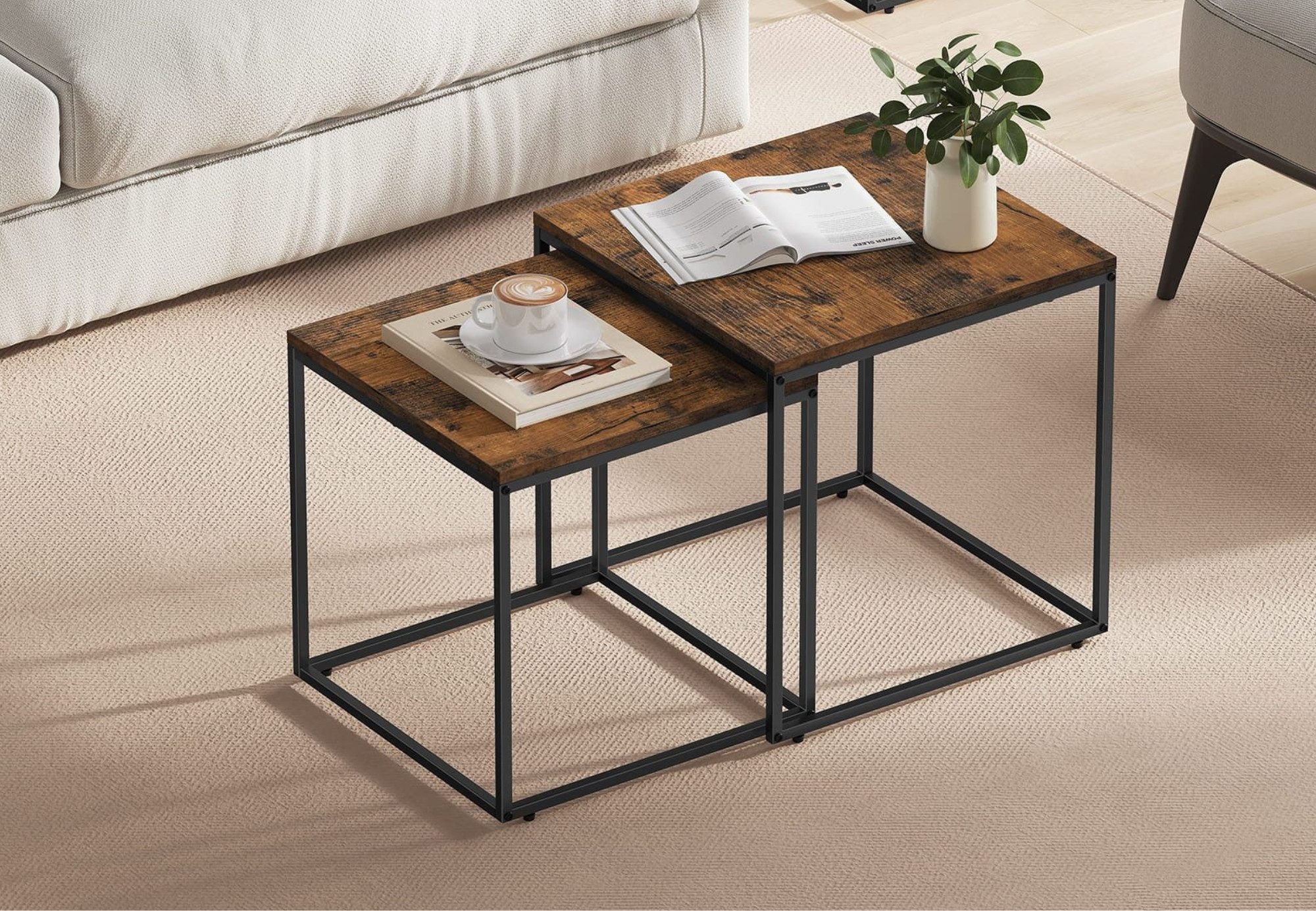 Home Collective Couchtisch 2er Set Beistelltisch günstig online kaufen