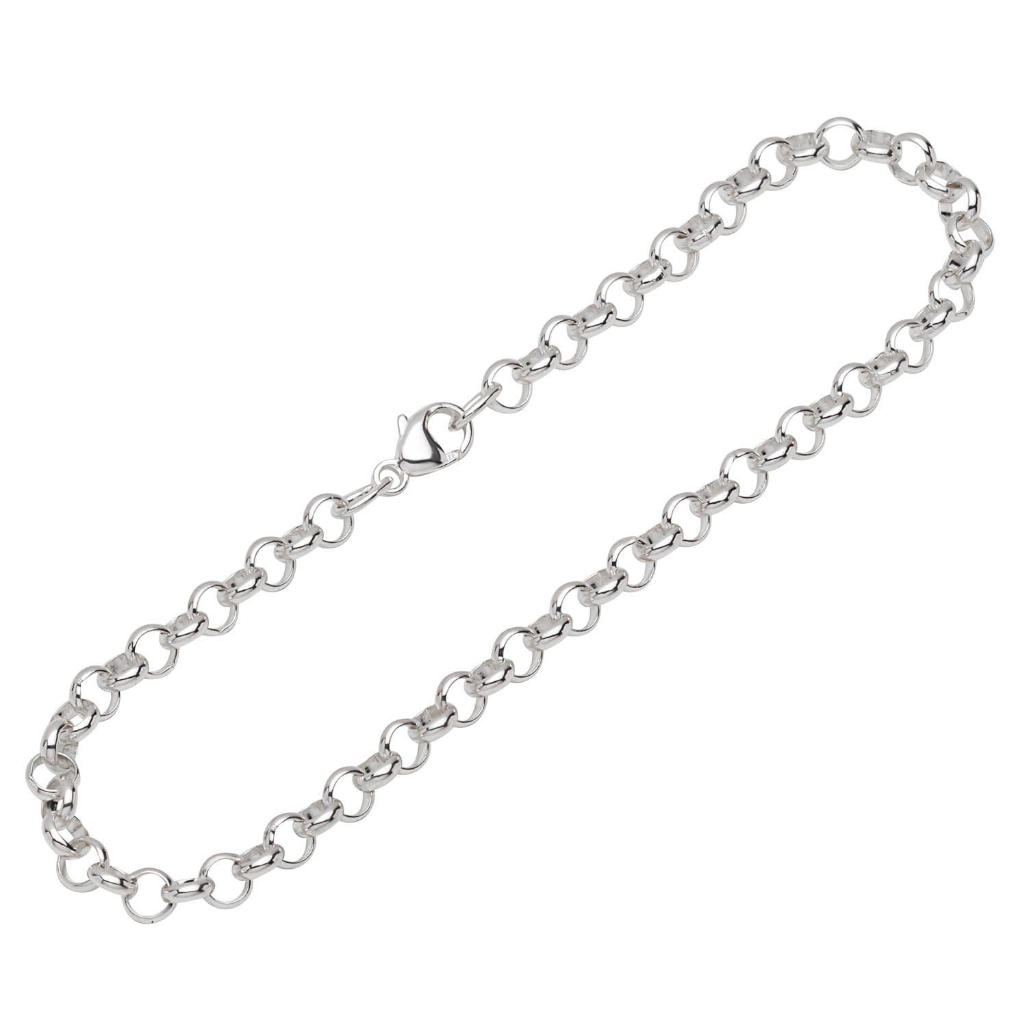 Silberarmband 925 Silber 20cm Erbskette rund weit Unisex 12248