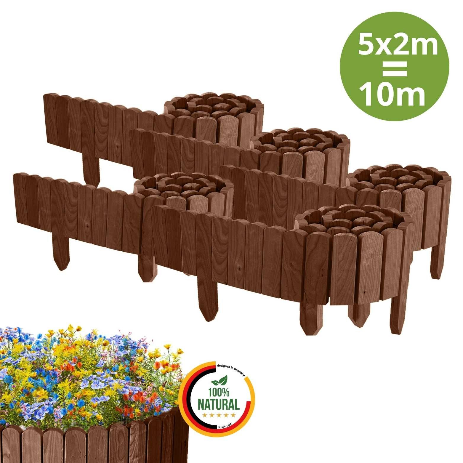 Floranica Palisade Beeteinfassung Beetumrandung Flexibler Holzzaun günstig online kaufen