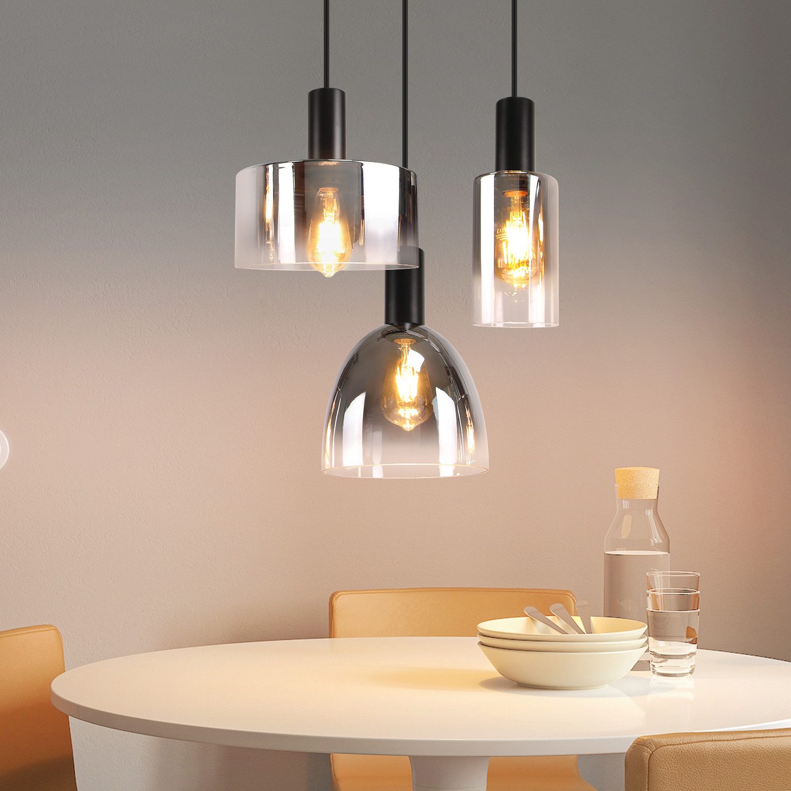 ZMH Pendelleuchte Esszimmer 3/4 Flammig E27 günstig online kaufen
