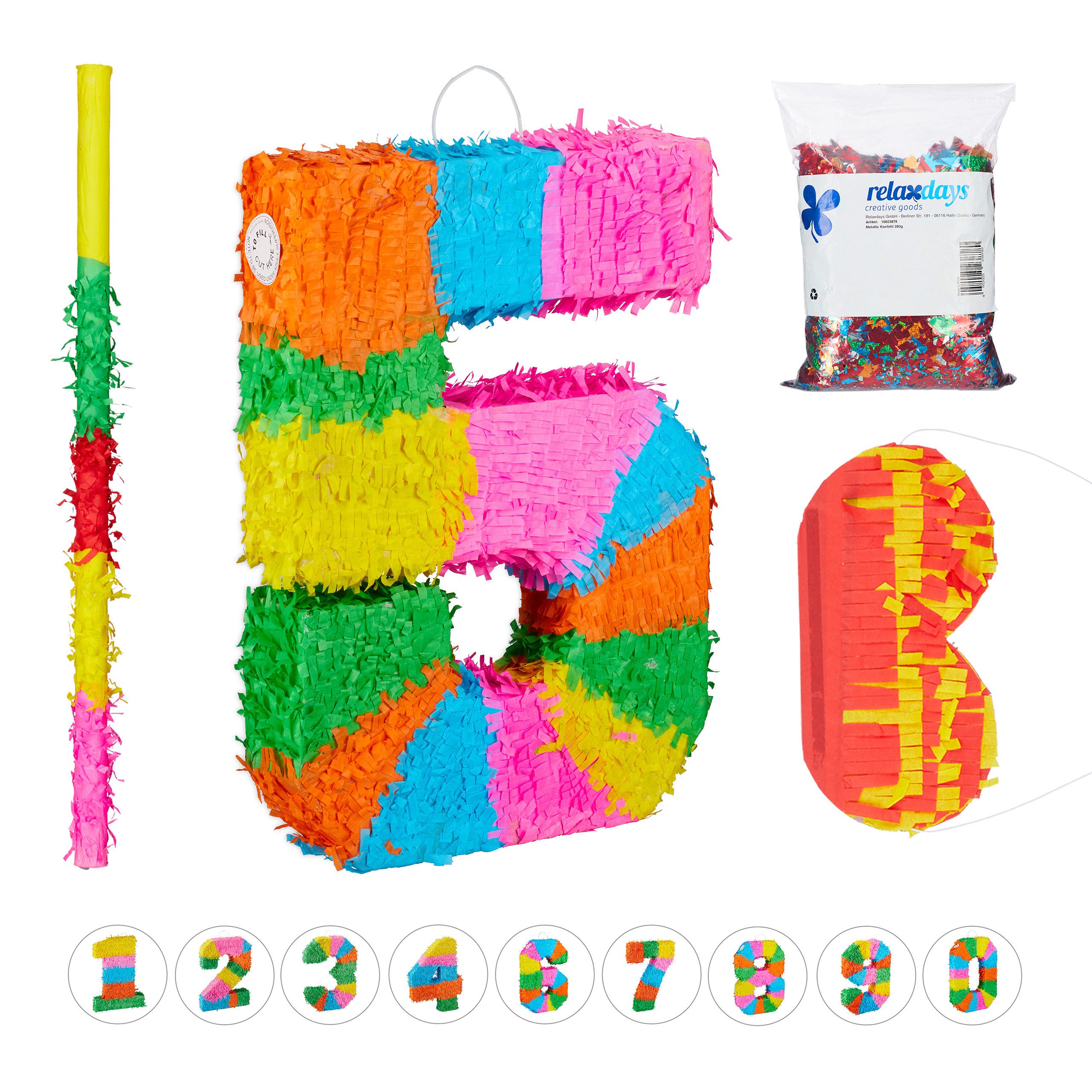 relaxdays Pinata 4-tlg. Pinata Set