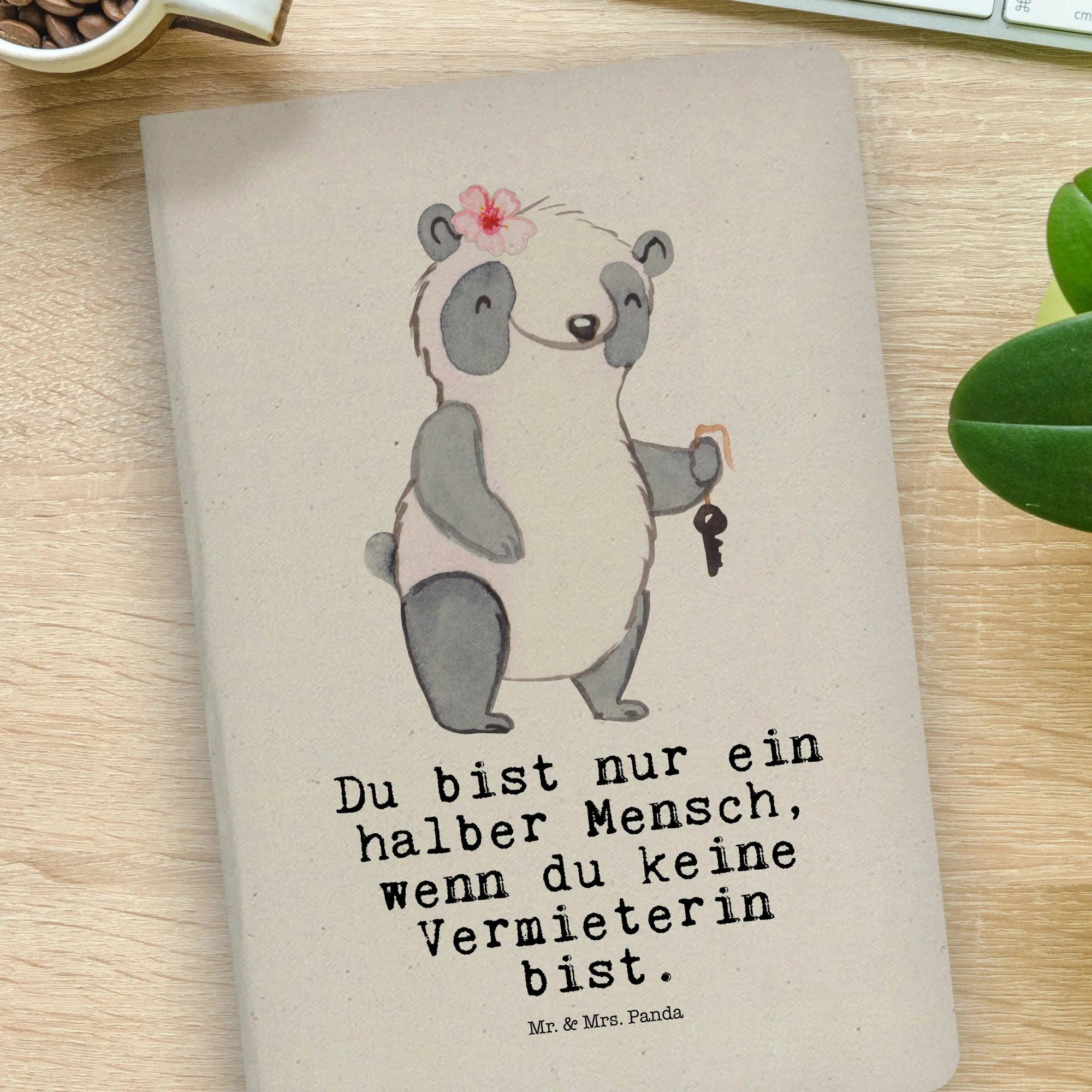 Thumbnail - Mr. & Mrs. Panda Notizbuch Vermieterin Herz - Transparent - Geschenk, DIN A4 Uni Notizbuch, Koll Mr. & Mrs. Panda, Langl...