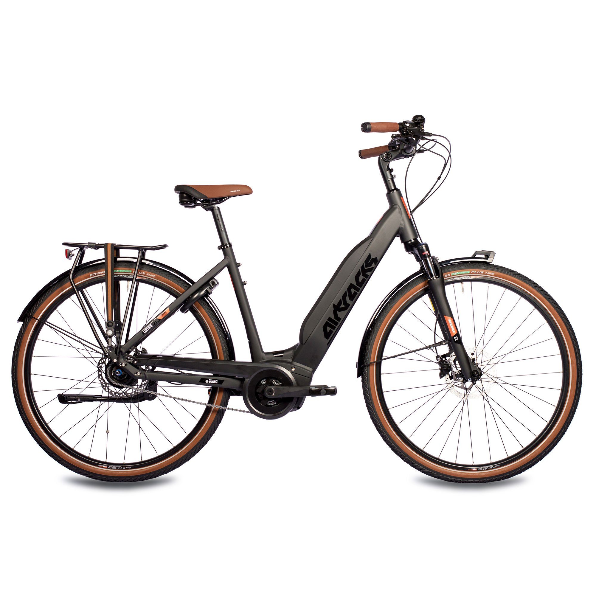 Airtracks E-Bike Cityrad 28 Zoll E-Bike LS City Fahrrad LUMINA BOSCH ACTIVE PLUS LINE, 8 Gang SHIMANO NEXUS 8 Schaltwerk, Nabenschaltung, Mittelmotor, 500 Wh, WAVE Trekking Bike Tiefeinsteiger Low Step 45 50cm 55cm