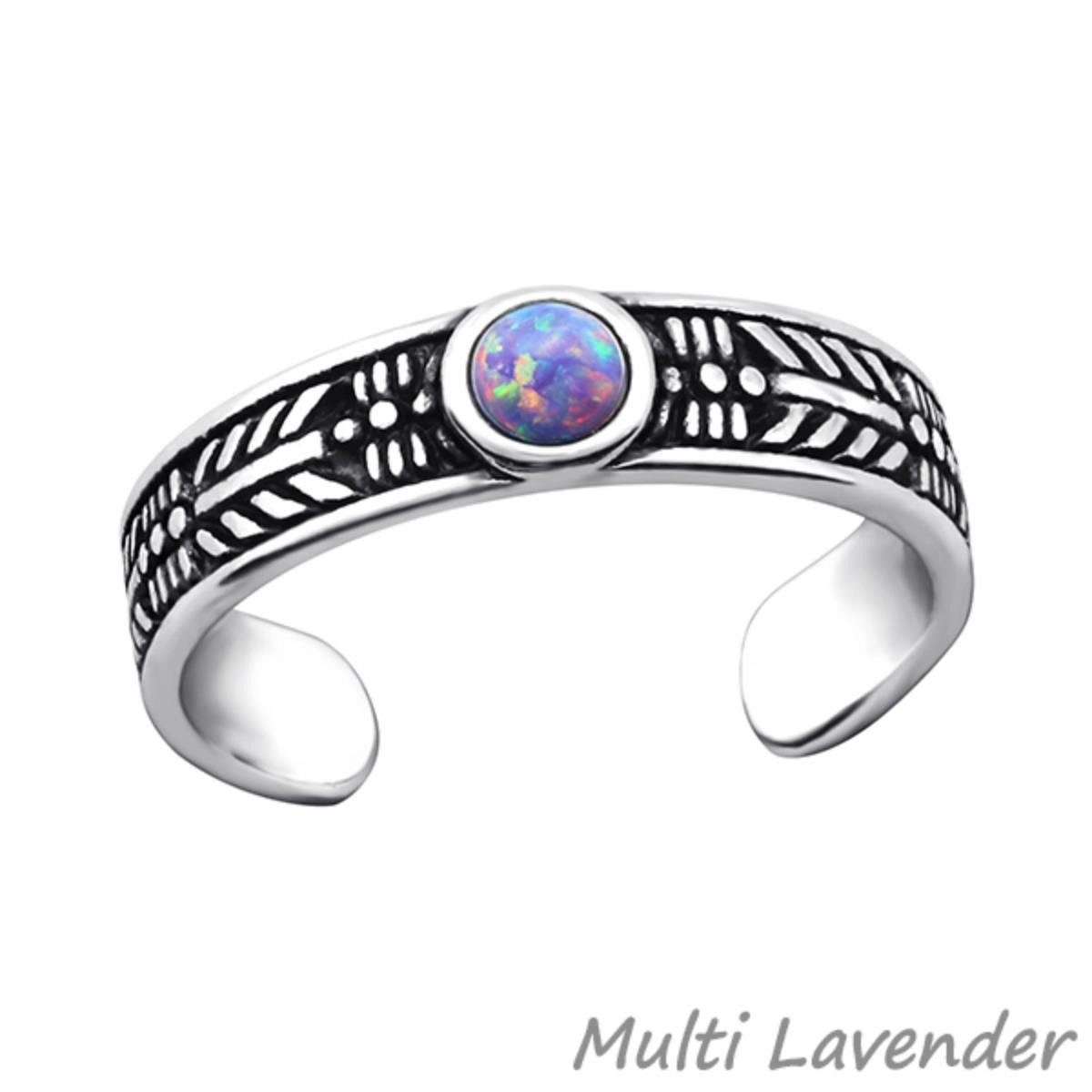 Order & Smile Schmuck Zehenring Zehenring Silber 925: Bali Zehring mit Opal, gestempelt
