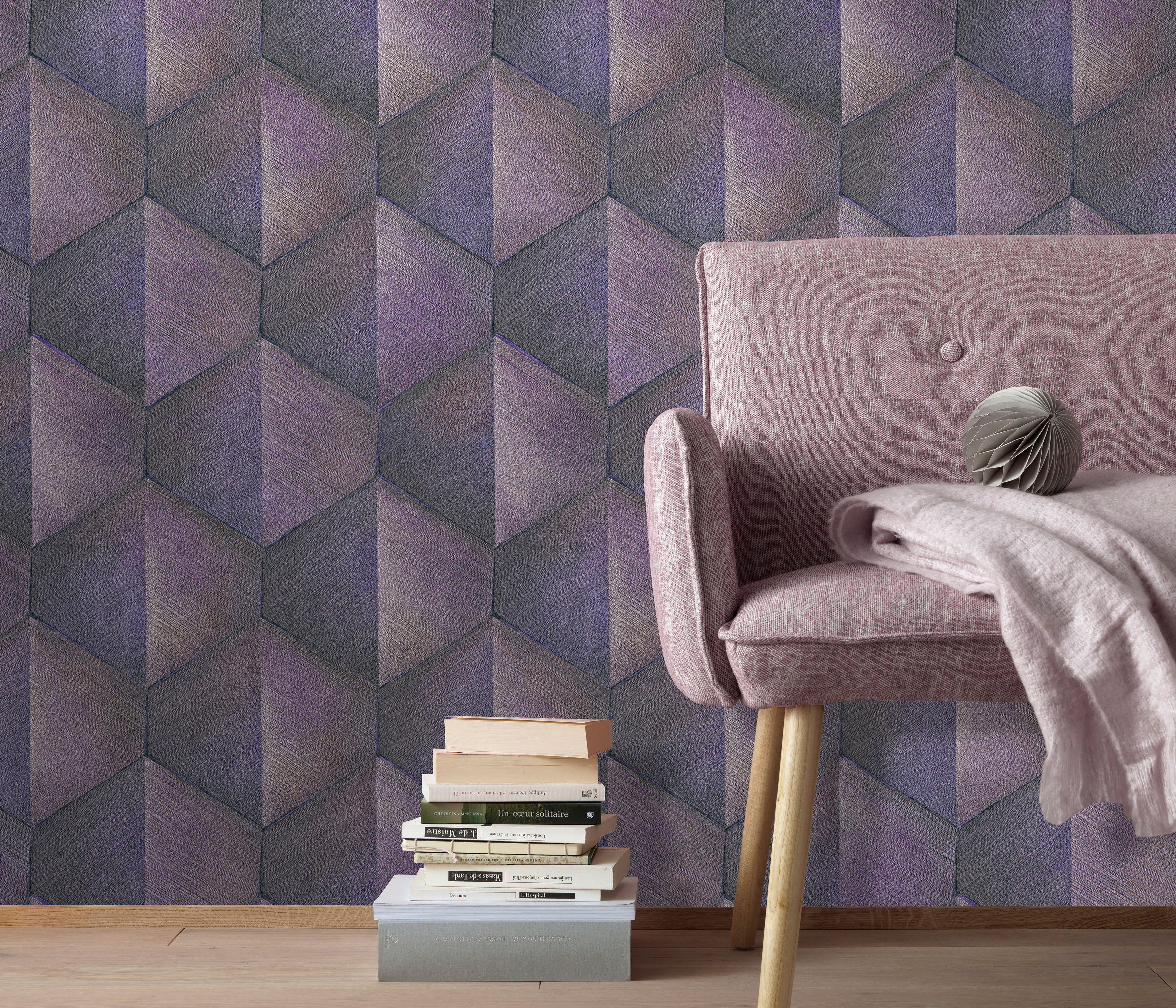 Fashion for walls Vliestapete Prisma, geprägt, 3D-Optik, Phthalate frei, GUIDO MARIA KRETSCHMER violett