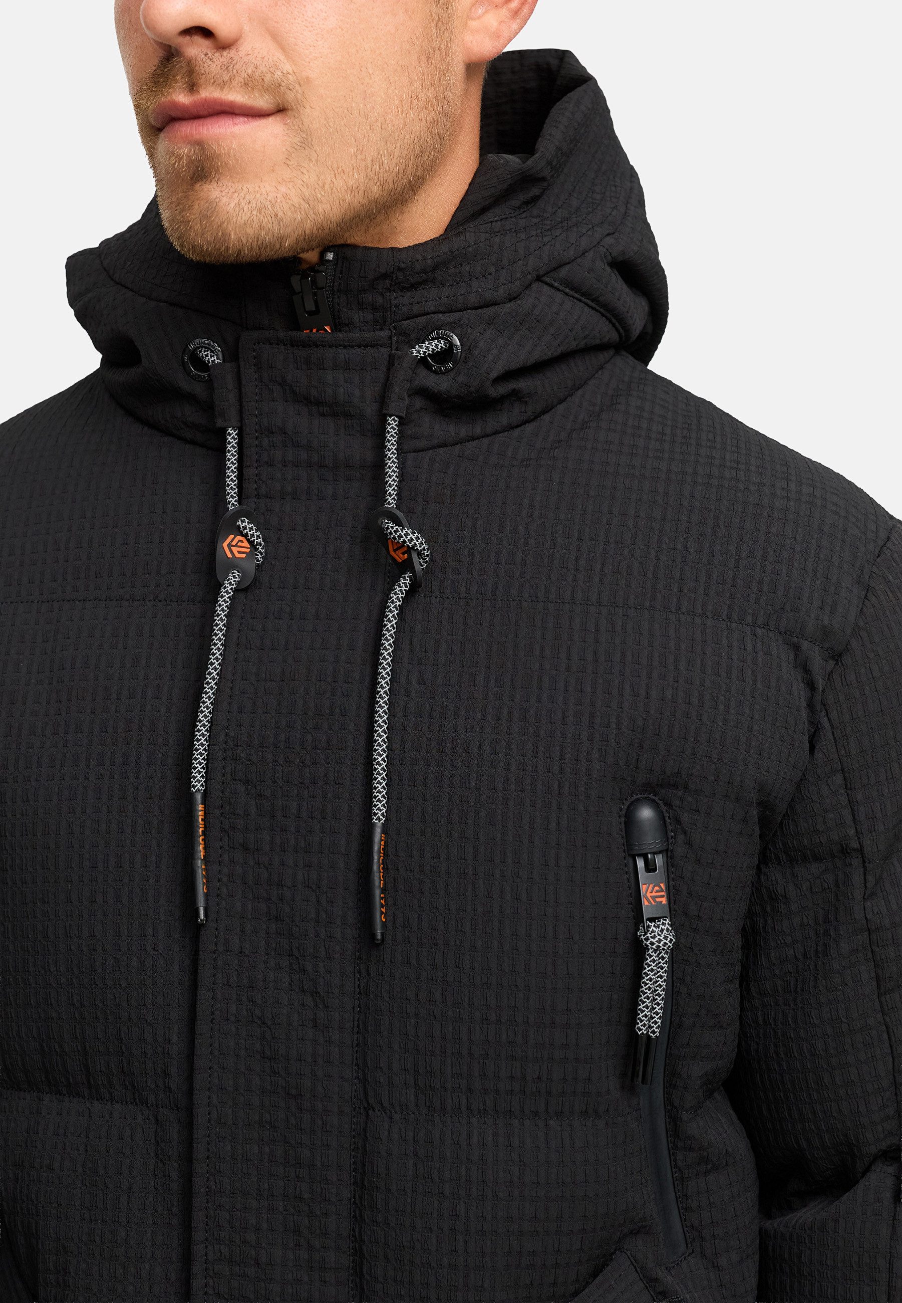 Indicode Wintermantel Herren INLondoy Jacke Winter Herrenjacke Parka mit markanter Struktur und Kapuze