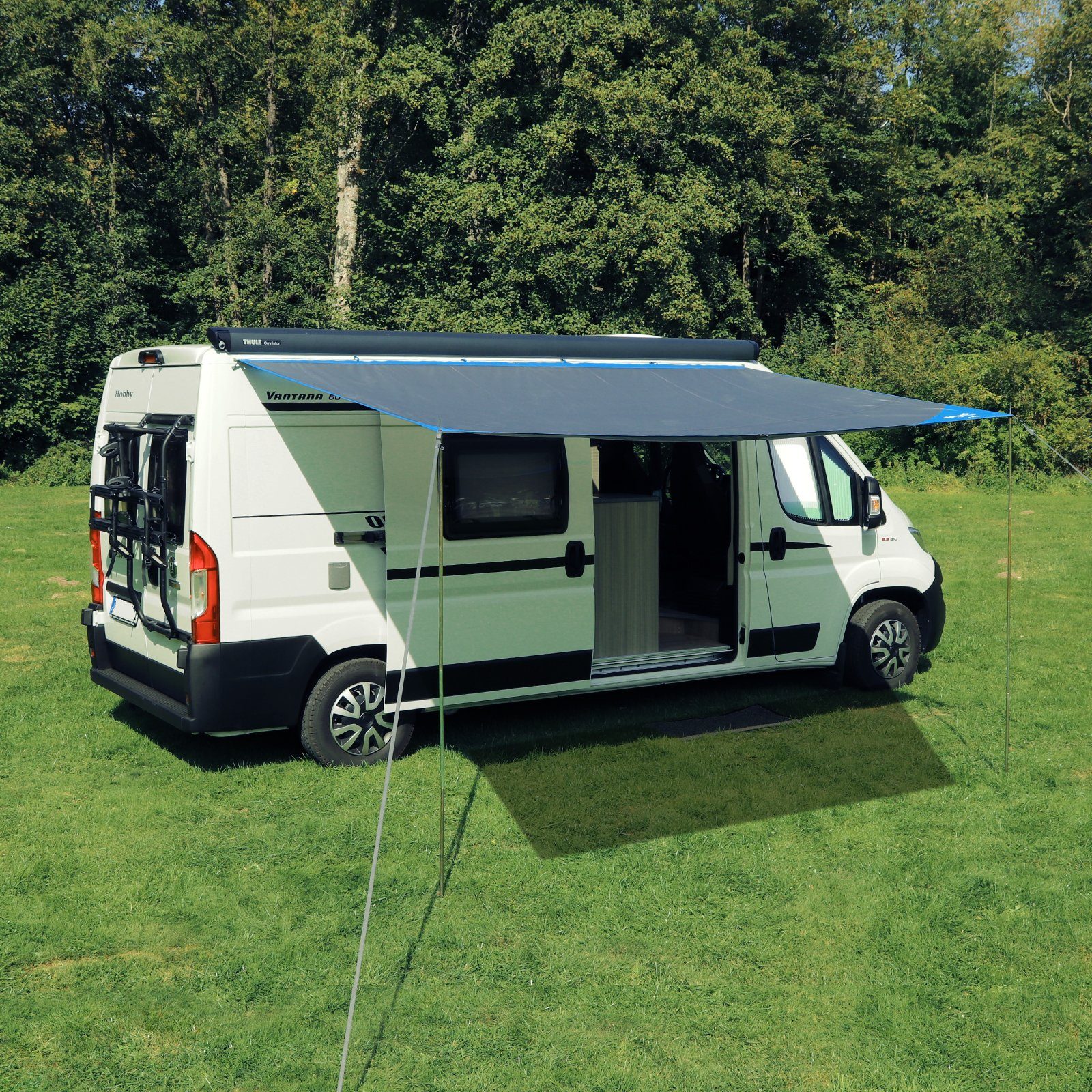 deiwo Sonnensegel Wohnmobil Wohnwagen Sonnensegel, grau, 2,50 x 2,4m, Wassersäule 2000mm – Bild 4 von 5