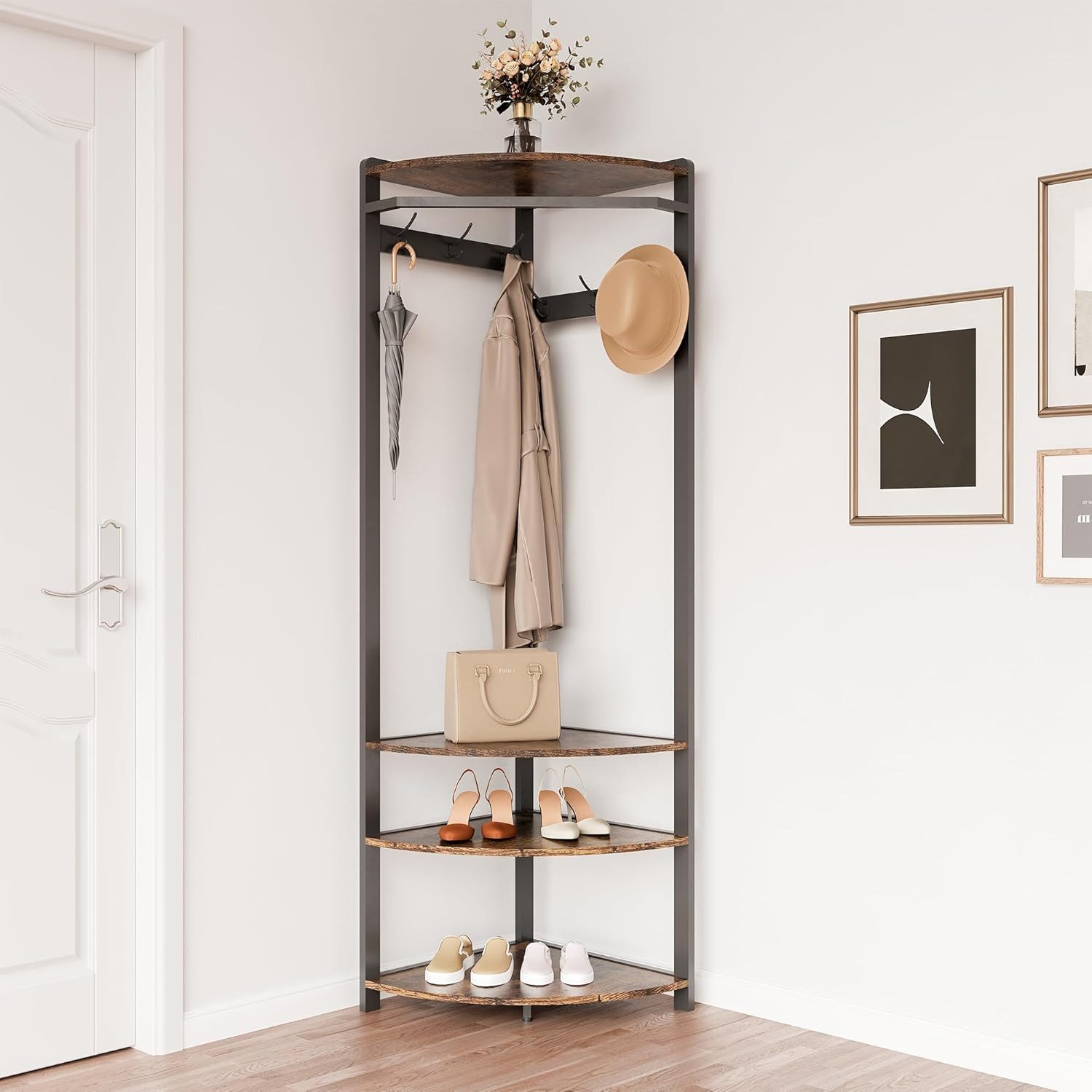 GarveeMore Garderobenständer Garderobenständer, Metall-Eckgarderobe Flurbau günstig online kaufen
