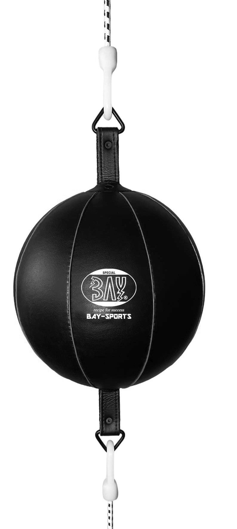 BAY-Sports Boxsack Doppelendball Punchingball Speedball Boxball rund komplett schwa, Boxbirne Boxen Boxtraining Kinder und Erwachsene, 35 cm, Aufblasbar