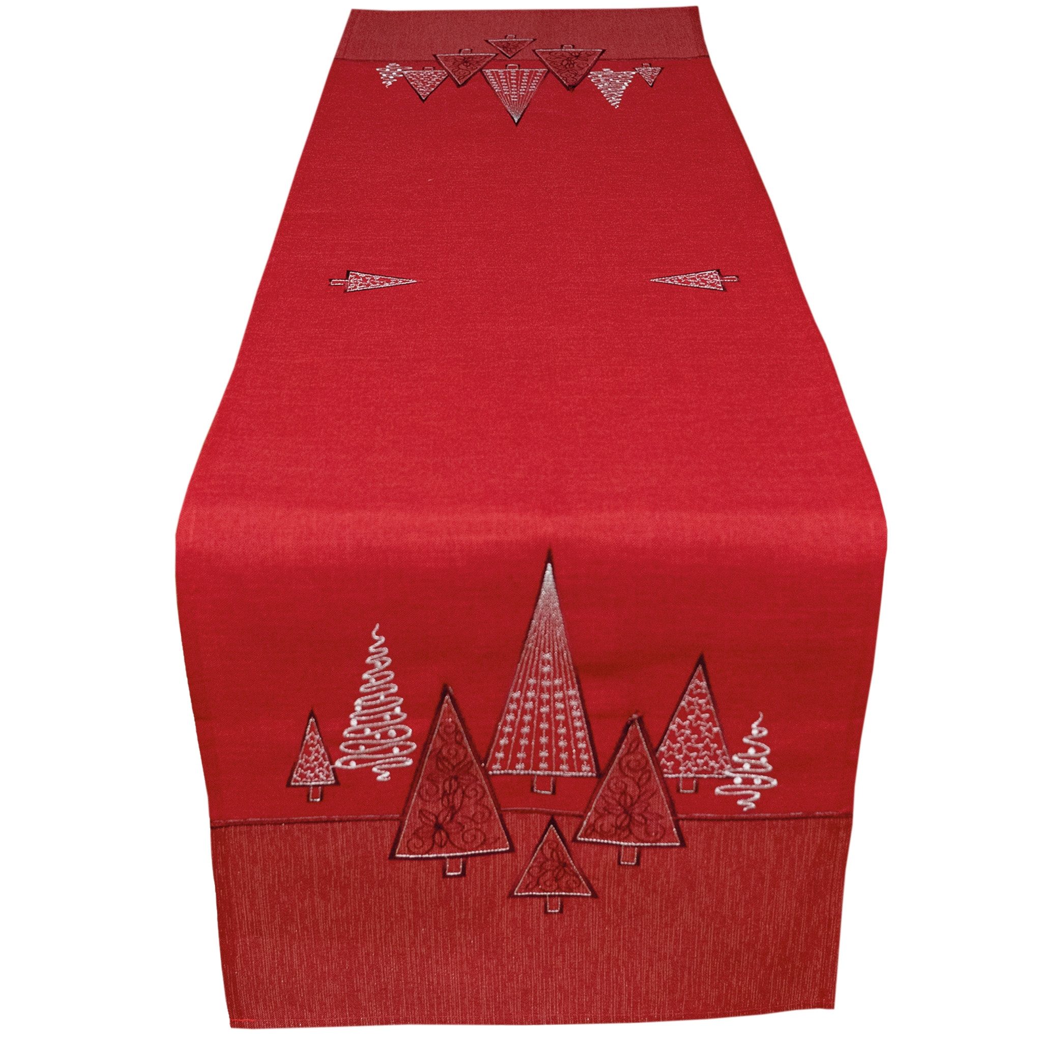 matches21 HOME & HOBBY Tischdecke 40x140 cm Tischläufer rot edel gestickte günstig online kaufen