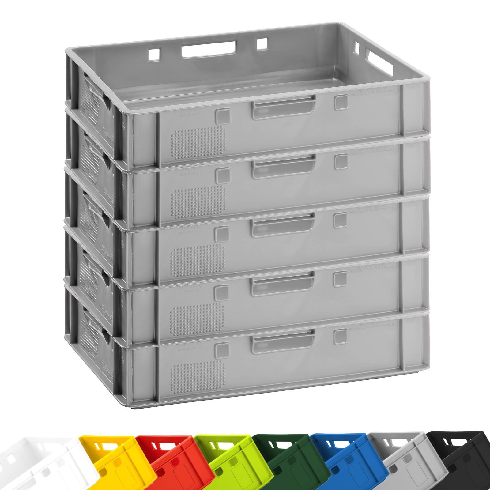BURI Transportbehälter Fleischerkiste 5x Lagerkiste E1 Fleischkiste 60x40x12,5 Stapelkiste, (5-St)