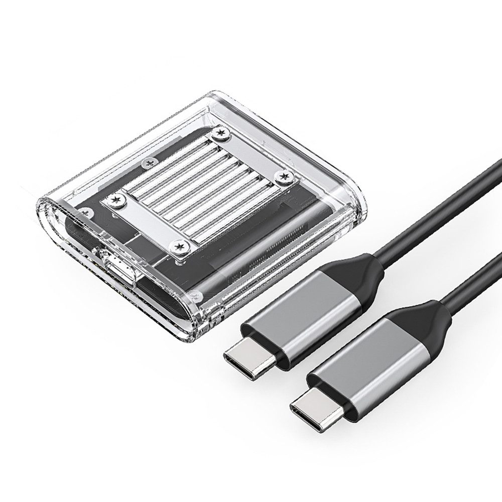 ORICO Festplatten-Gehäuse SSD-Gehäuse Speichergehäuse Datenspeicher, (Spar-Set, 1 St., 46 x 46 x 12 mm kompakt), USB-C 10 Gbit/s, M.2 NVMe bis 2 TB, Alu-Kühlung