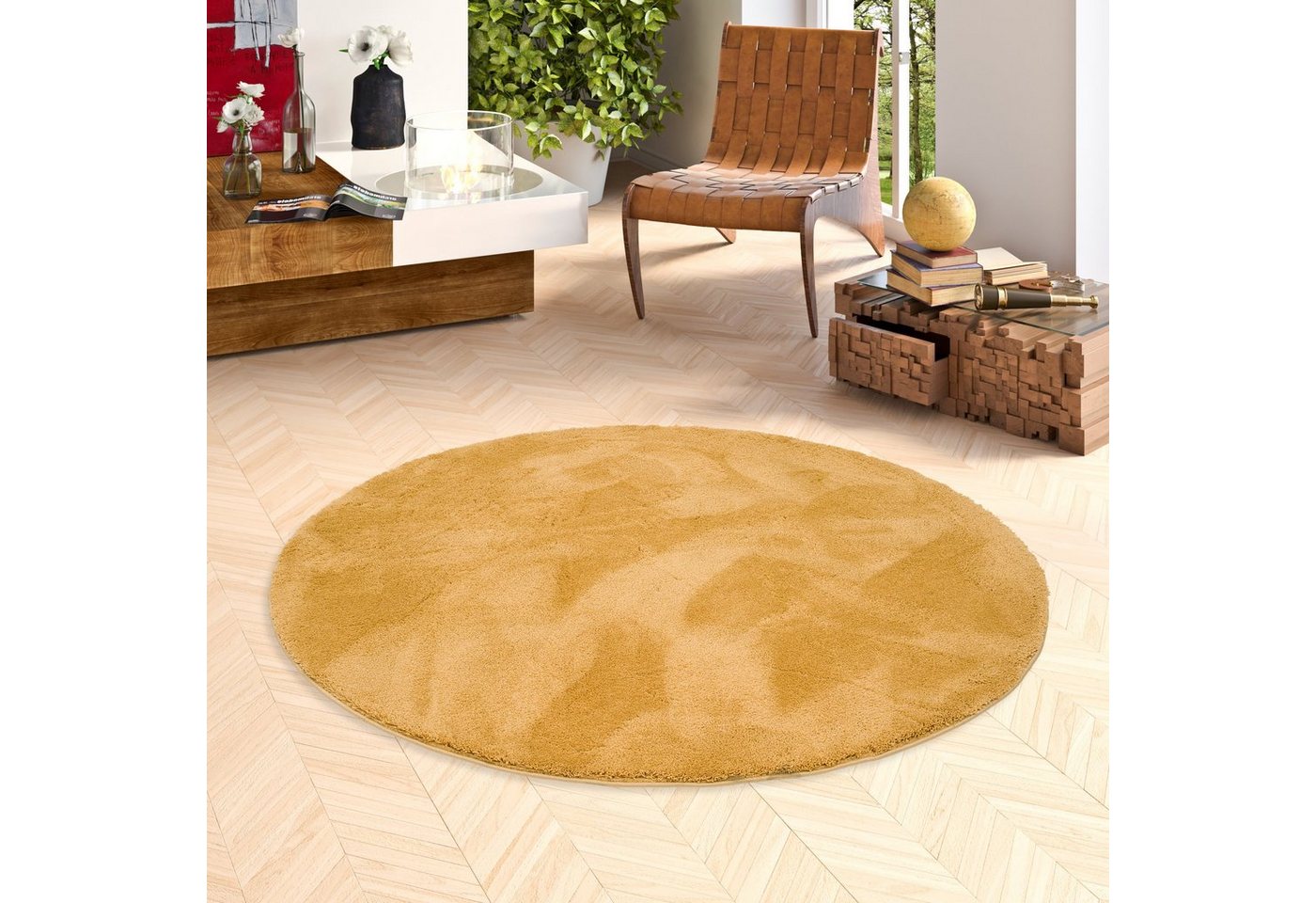 Pergamon Hochflor-Teppich Hochflor Super Soft Teppich Silky Rund, Rund, Höhe: 30 mm
