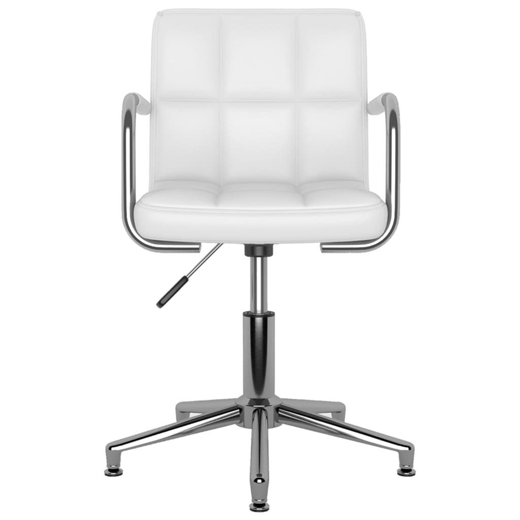 furnicato Bürostuhl Drehbarer Weiß 48x47x(74,5-88,5) cm (1 St), Höhenverstellbarer Schreibtischstuhl aus Kunstleder für das Büro