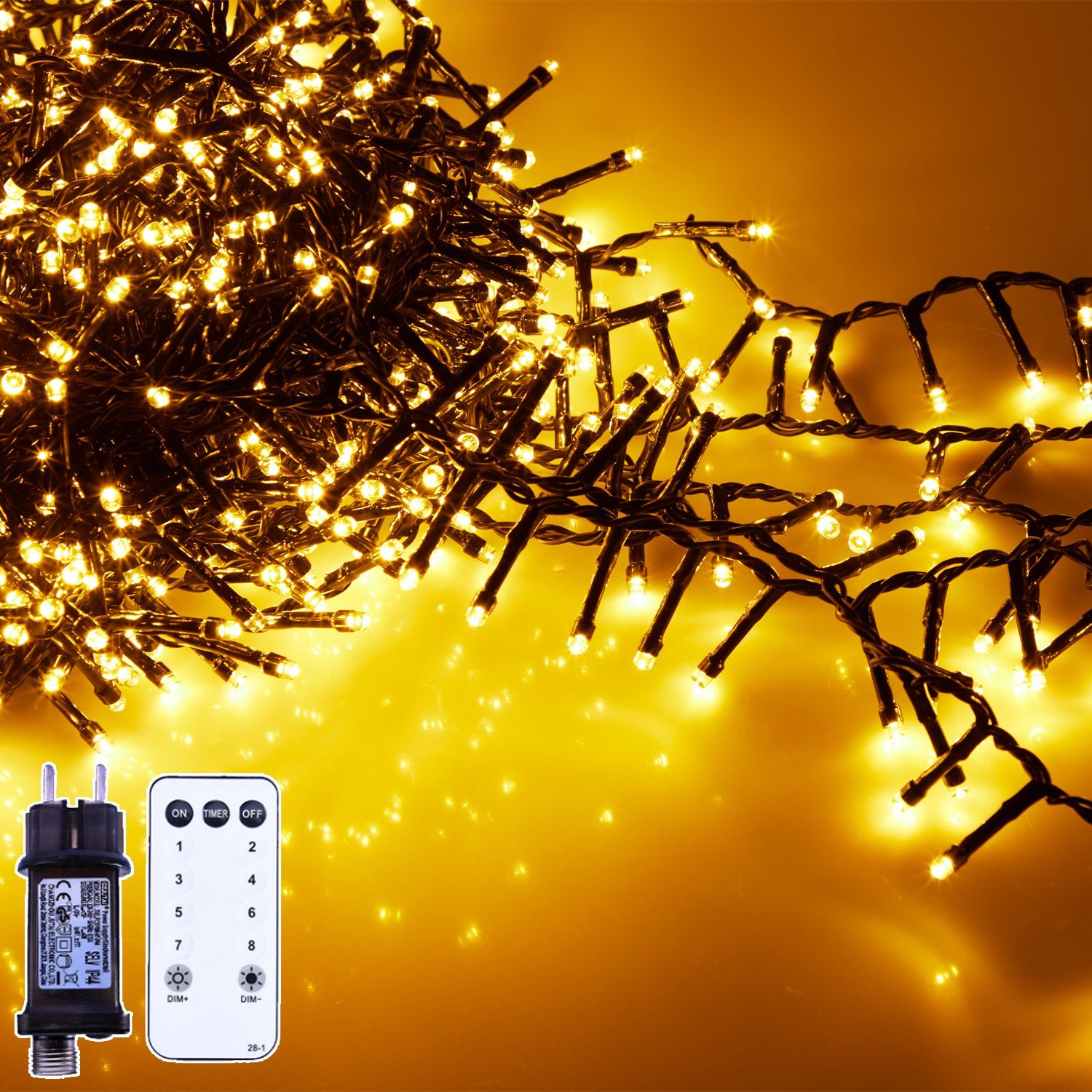 XERSEK LED Dekoobjekt 8Modi 2000LED Weihnachtsbeleuchtung Außen 20M