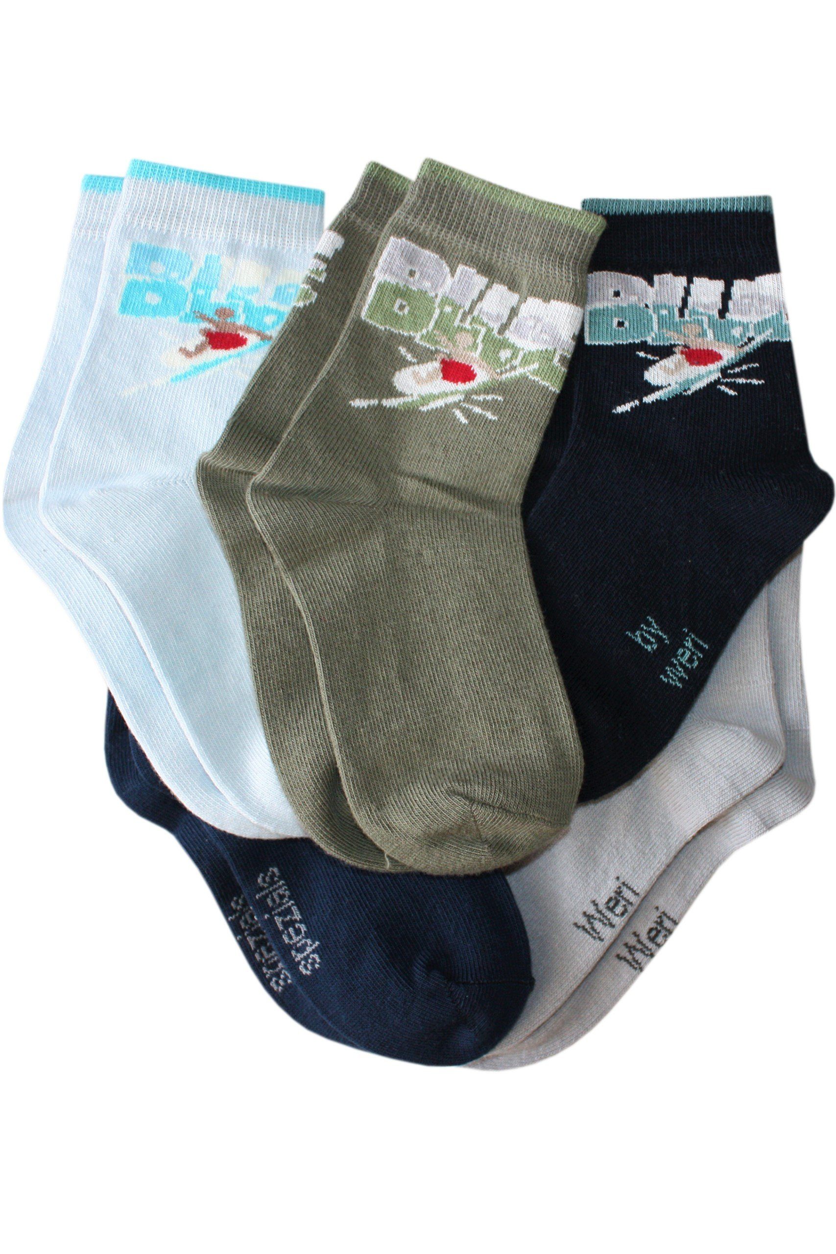 WERI SPEZIALS Strumpfhersteller GmbH Basicsocken Kinder Socken 5-er Pack für Jungs >>Surfing<< aus Baumwolle (Set) 5er-Pack