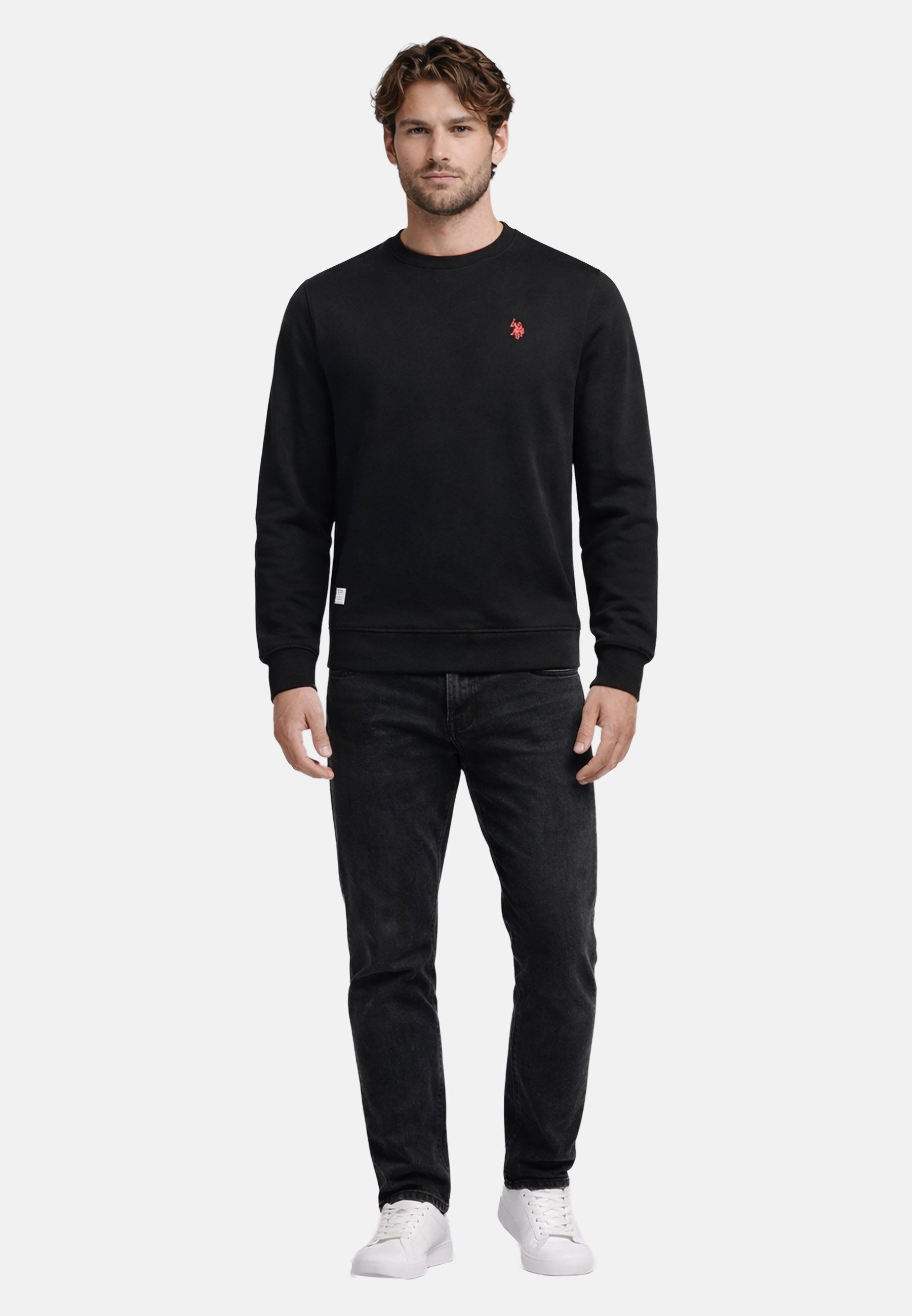 U.S. Polo Assn. Sweatshirt USRexx Herren Pullover mit Rundhalsausschnitt aus Baumwolle Klassisches Sweatshirt mit Rippbündchen und Logostickerei