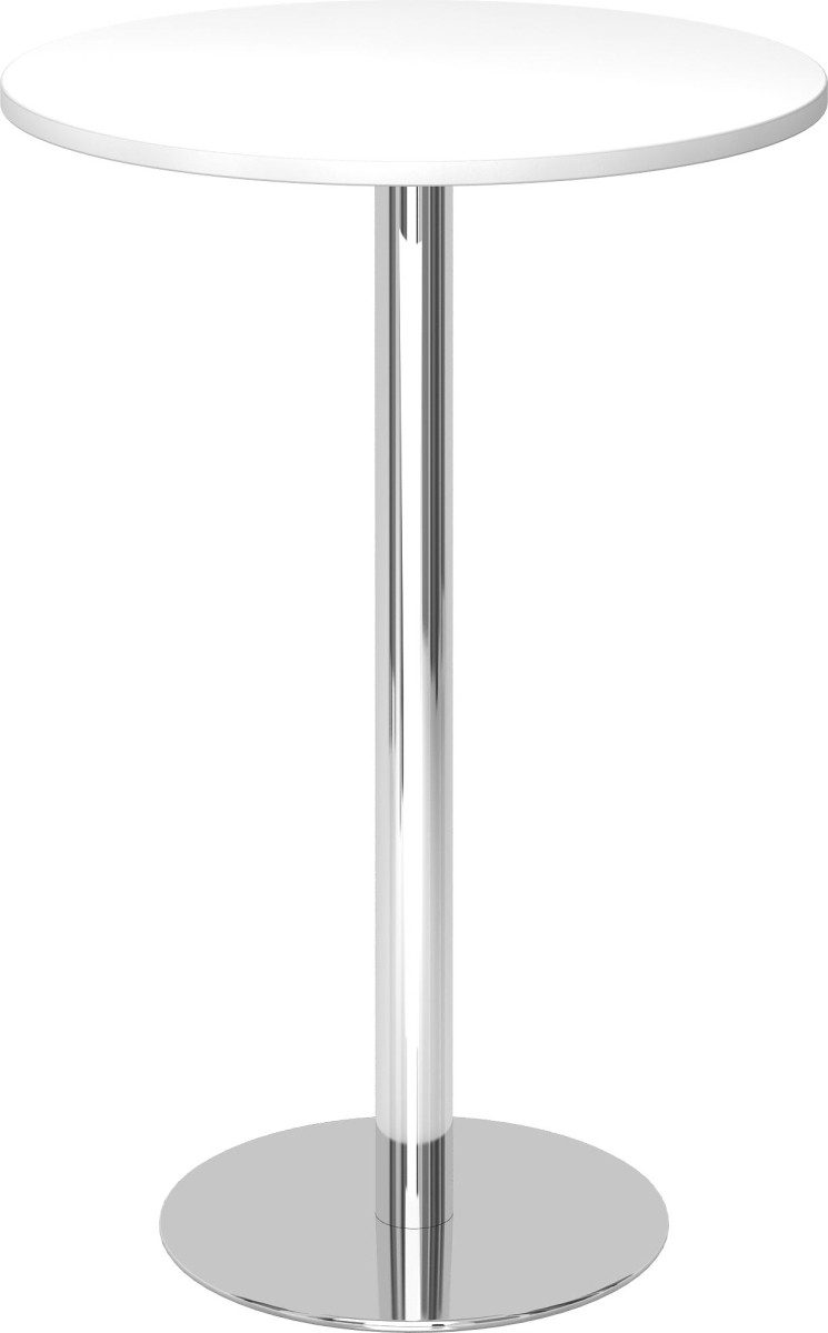 Empfangstheke Stehtisch 80cm weiß/chrom