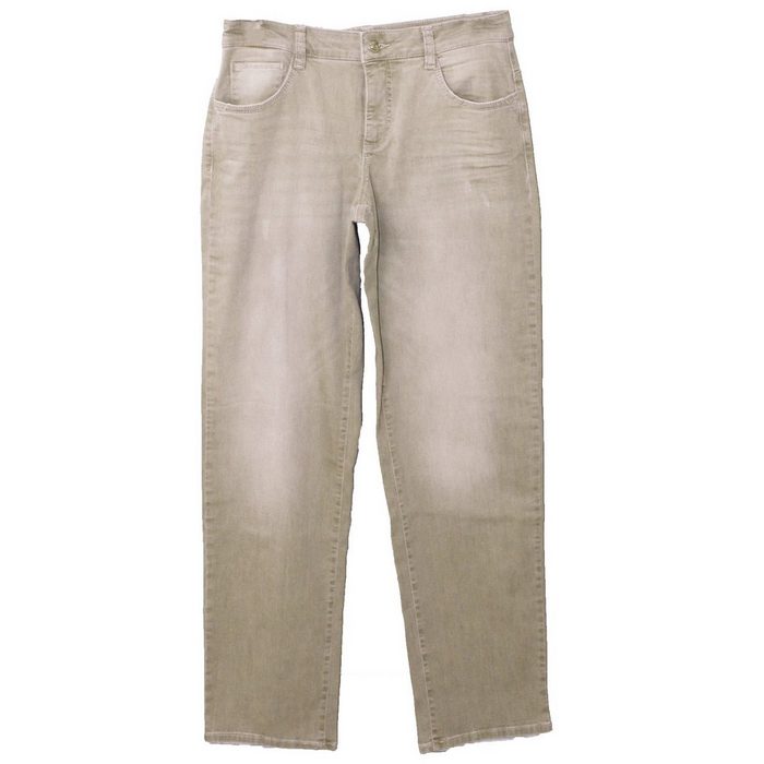 MAC Regular-fit-Jeans MAC Hose Straight-Leg Gracia modische Damen Jeans im 5-Pocket-Stil Denim-Hose Grau/Braun