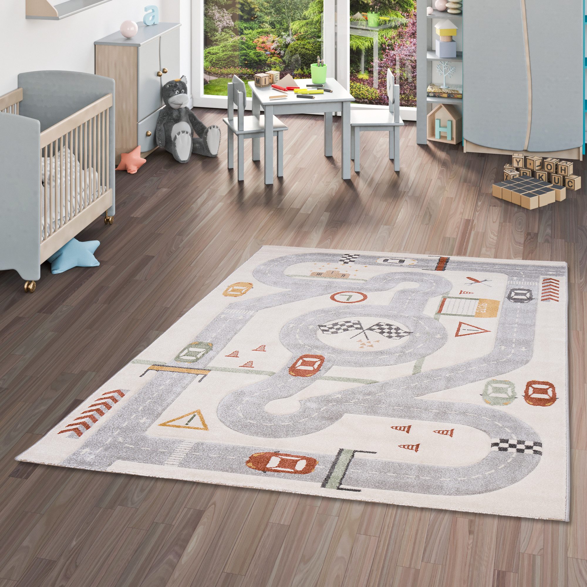 Pergamon Kinderteppich Kinder Teppich Maui Kids Rennbahn, Rechteckig, Höhe: 13 mm