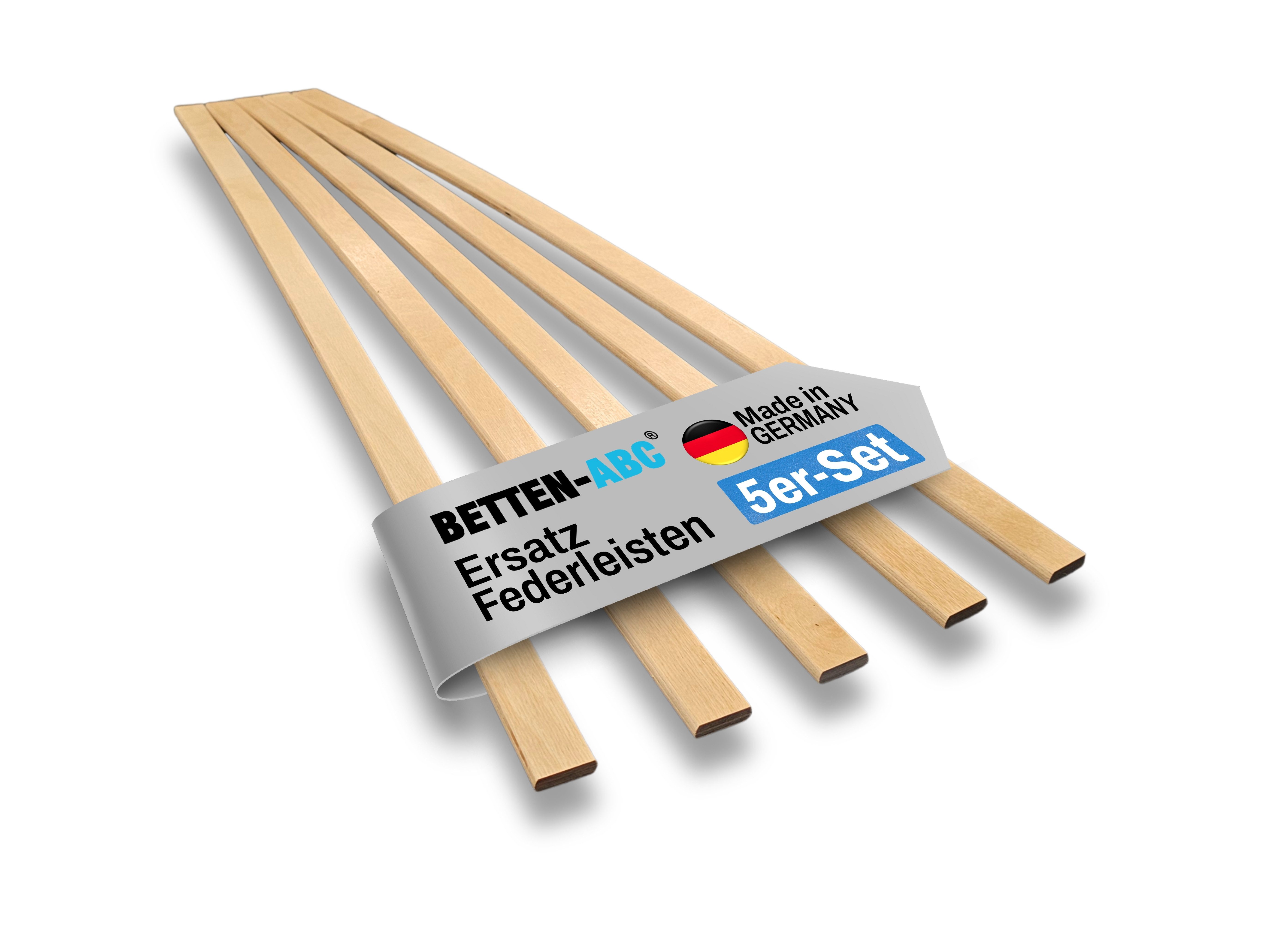 Lattenrost Ersatz Federholzleisten 5er Set passend für viele gängige Lattenroste, Betten-ABC, Langlebig und Stabile Ersatzleisten