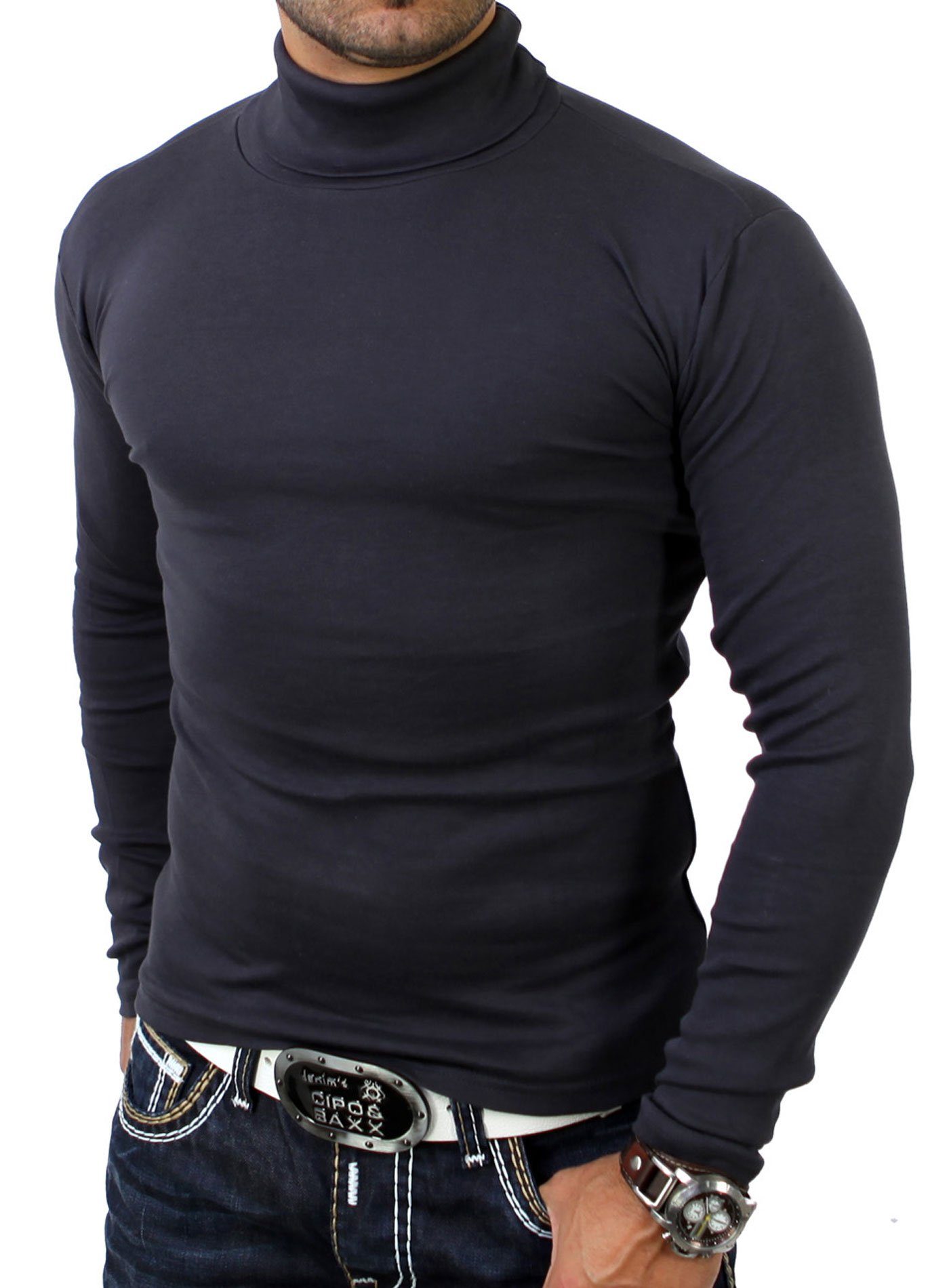 Reslad Strickpullover Reslad Herren Rollkragenpullover Männer günstig online kaufen