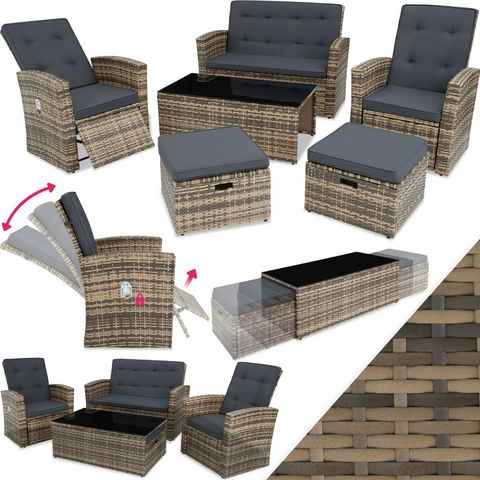 tectake Loungeset Bari, (Set, 6-tlg)