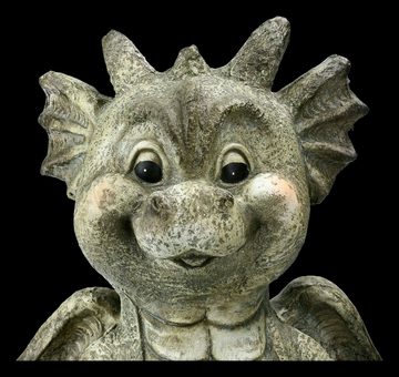 Figuren Shop GmbH Gartenfigur Gartenfigur - Meditierender Drache - Garten Figur Dekoration