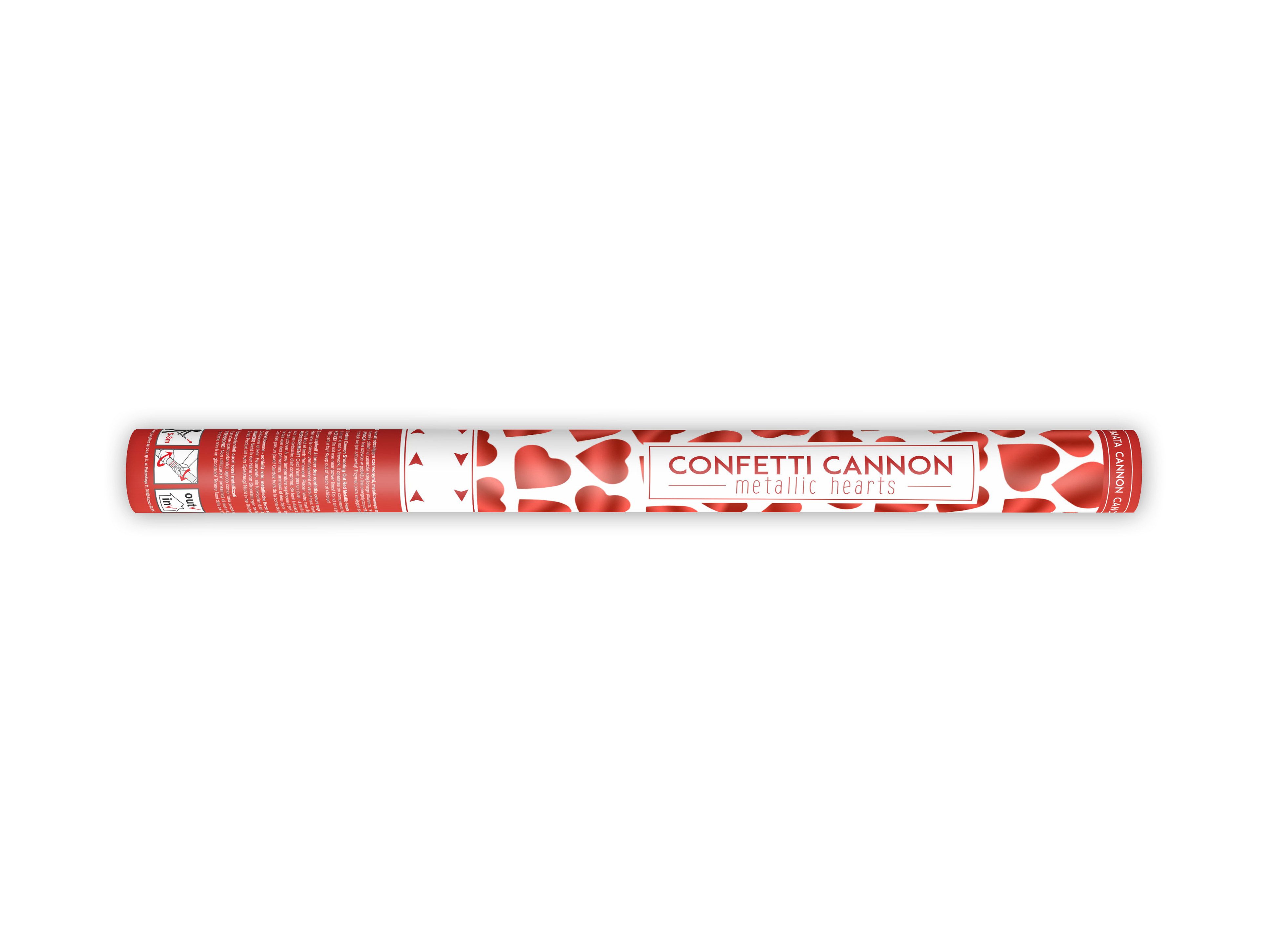 partydeco Konfetti Konfettishooter Herzchen 60cm Rot