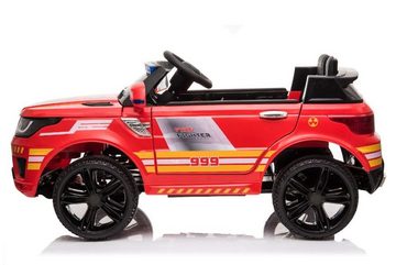 ES-Toys Elektro-Kinderauto Kinder Elektroauto Feuerwehr RR002, Belastbarkeit 30 kg, LED-Lichter Sirene MP3 USB Fernbedienung