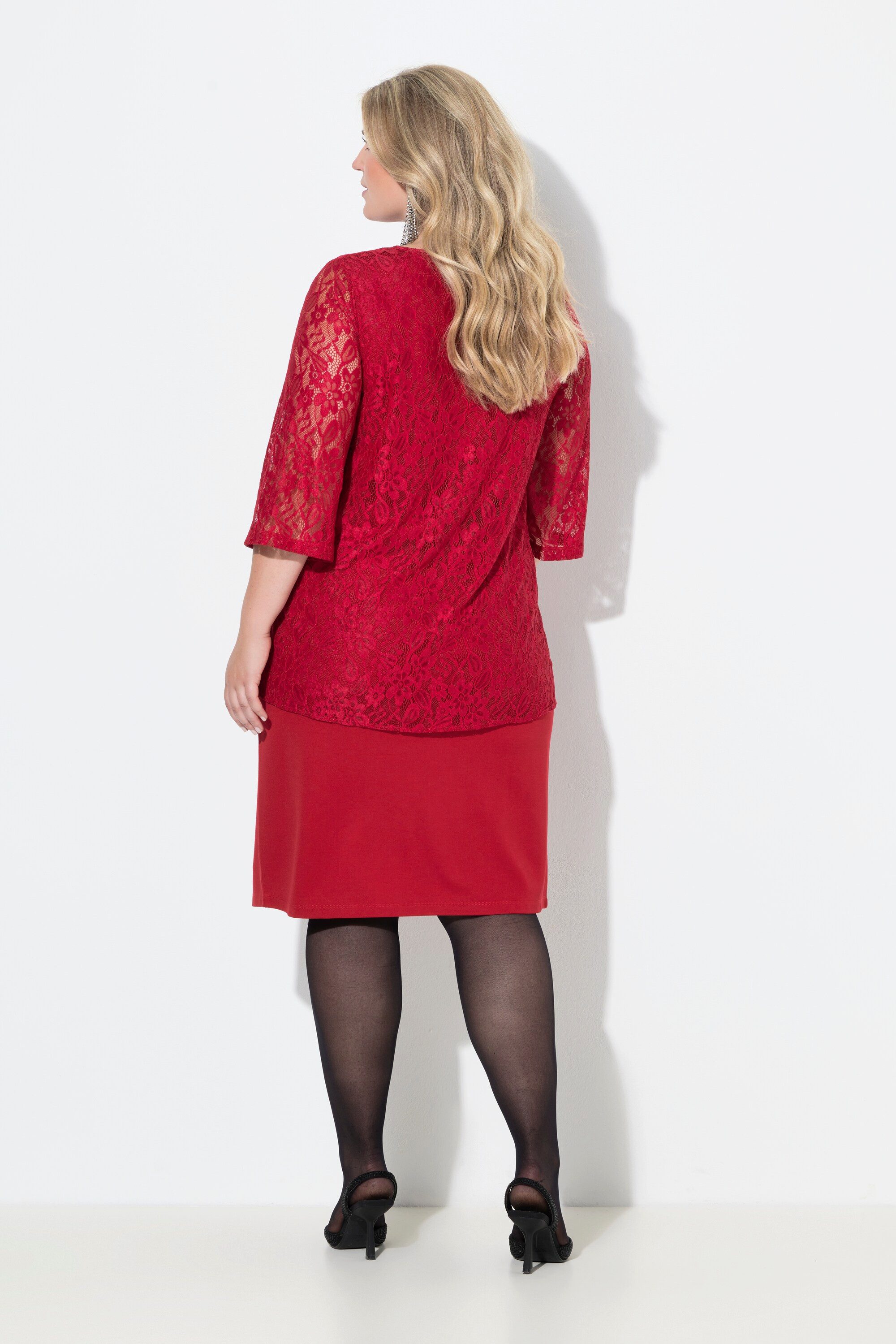 MIAMODA Partykleid Spitzenkleid blickdichtes Jersey-Unterkleid