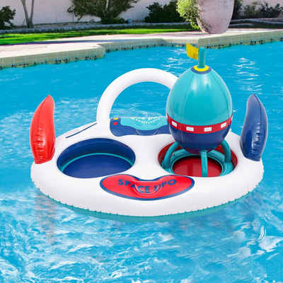 Schöner aufblasbarer Schwimmreifen Schwimmring "Federn" Blau Pool toy ~90cm 