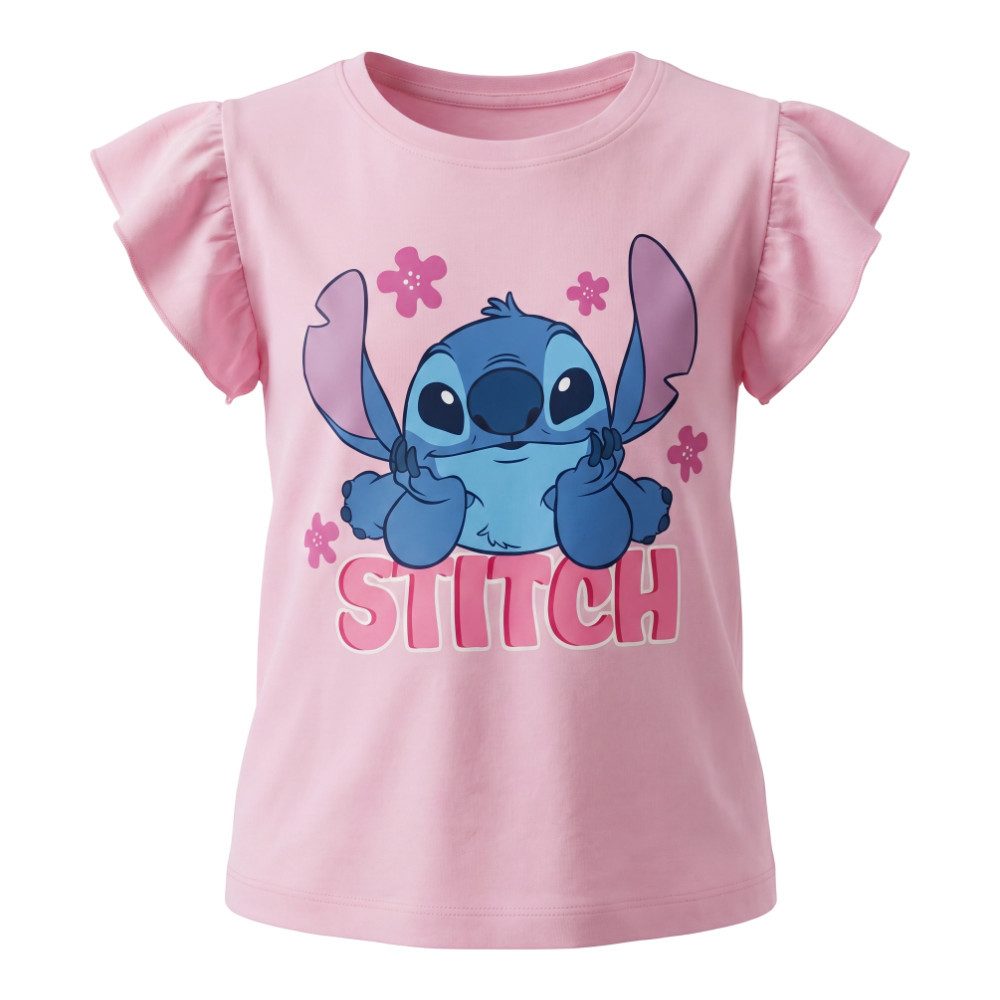 Disney Print-Shirt Disney Stitch Kinder Mädchen T-Shirt Kurzarm Shirt Gr. 98 bis 128 Bau (1-tlg) Gr. 98 bis 128 - 100% Baumwolle