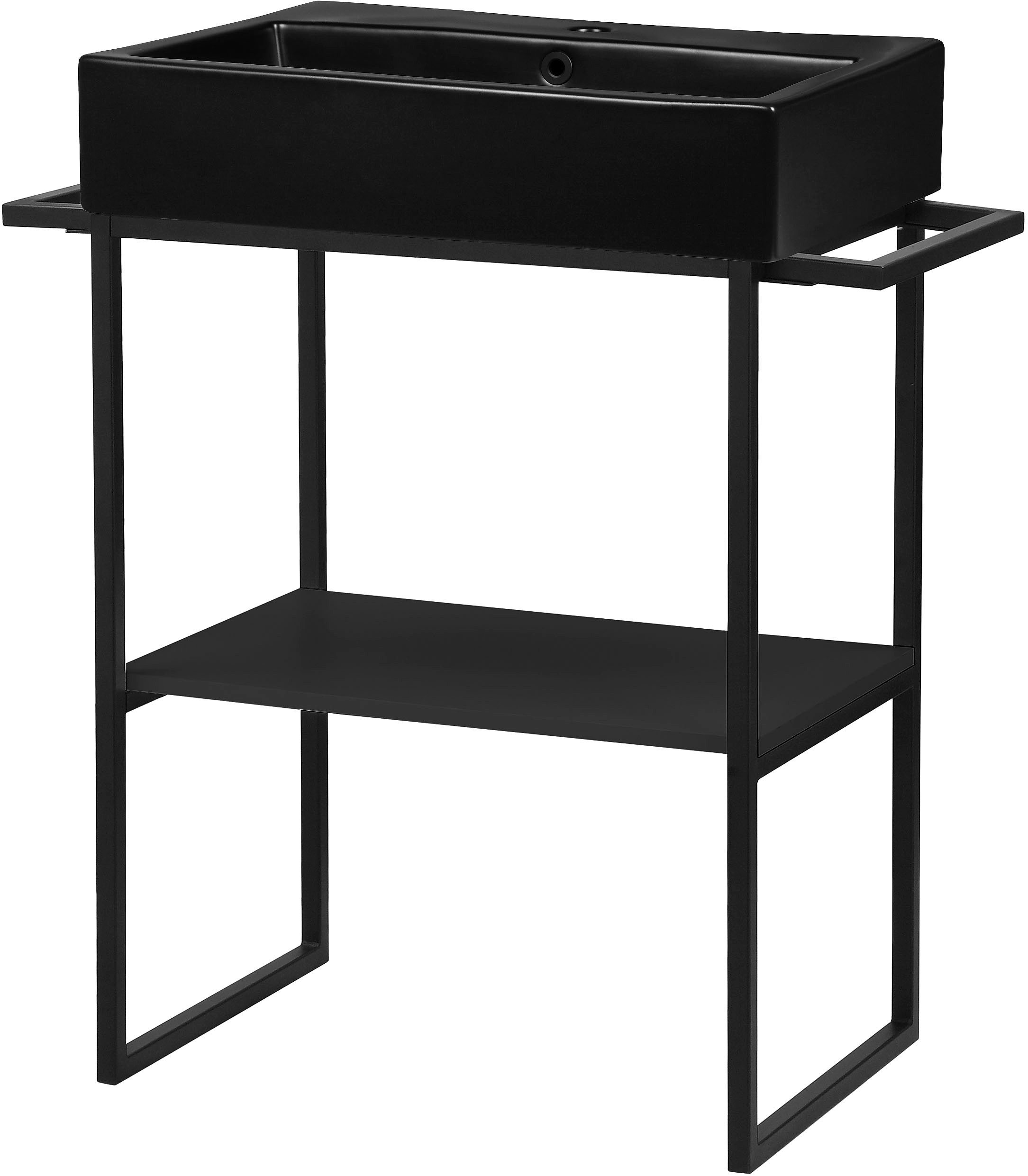 welltime Waschtisch Stockholm, Badmöbel Metalloptik inkl. Becken, Breite 60 günstig online kaufen