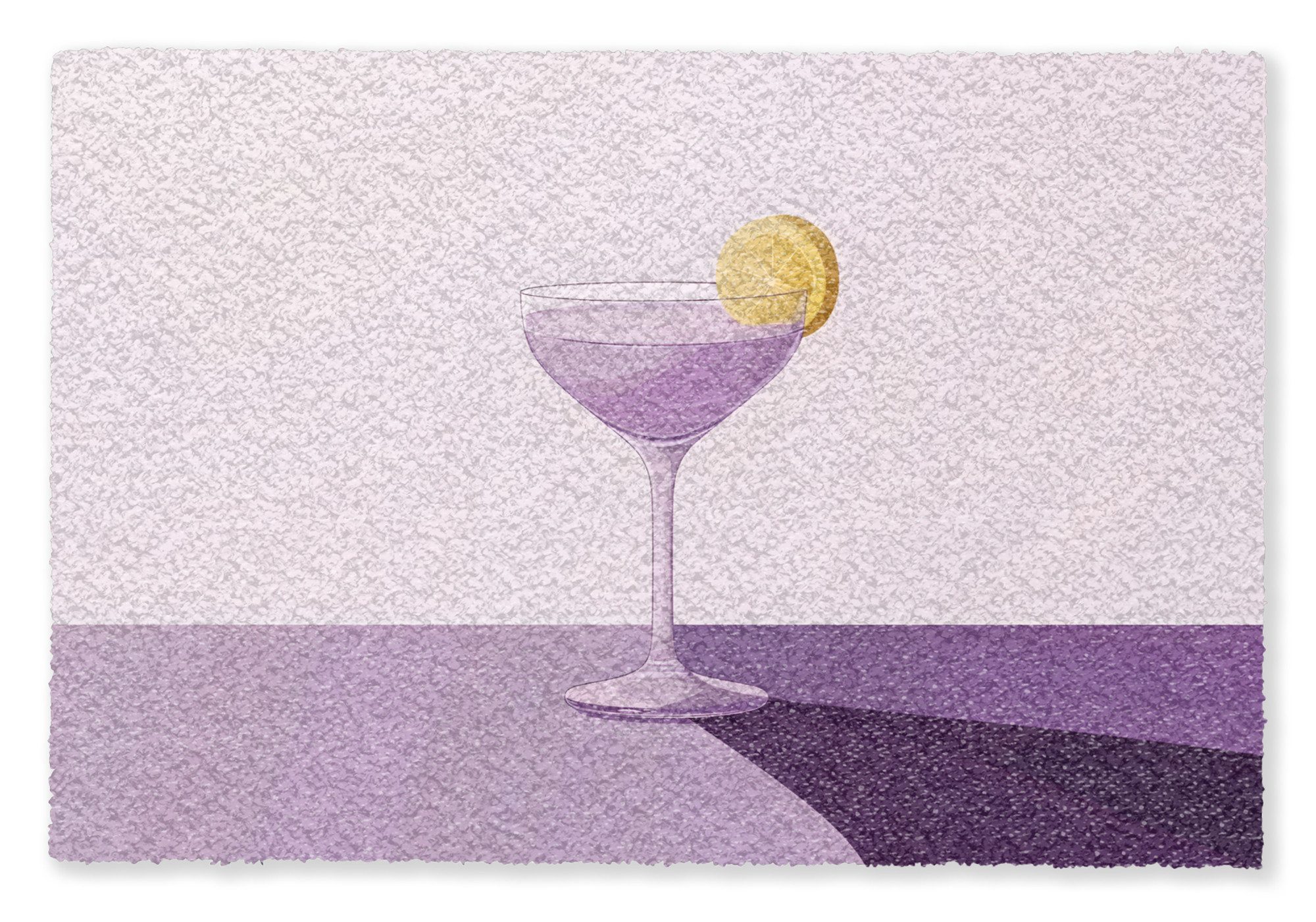 MuchoWow Fußmatte Cocktail - Lila - Minimalistisch - Zitrone, Rechteckig, innen Schmutzfangmatte, Tür, Schmutzfänger Flur, Teppich 60x40 cm