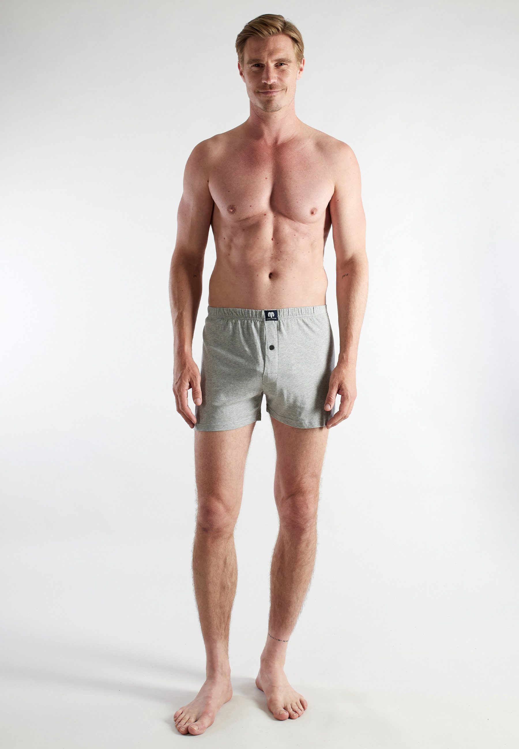 CECEBA Boxershorts CECEBA Herren Boxershort grau uni 5er Pack (5-St) günstig online kaufen