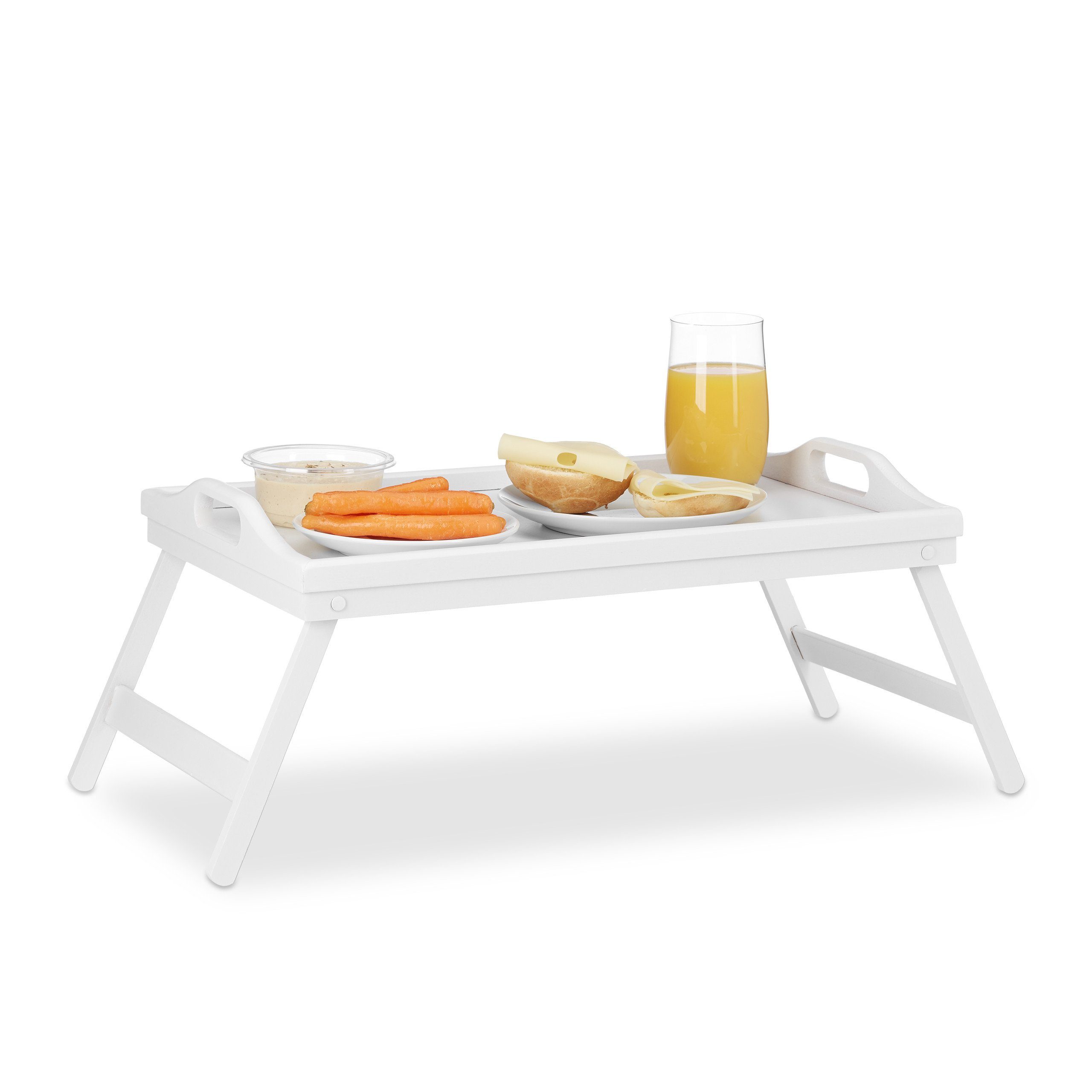 relaxdays Tabletttisch Klappbares Betttablett weiß günstig online kaufen