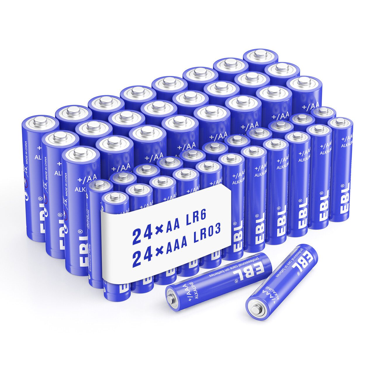 EBL 48er Pack Super Alkaline Batterie 24er AA+24er AAA Batterie, LR03,LR06 (1.5 V, 48 St), 1.5V