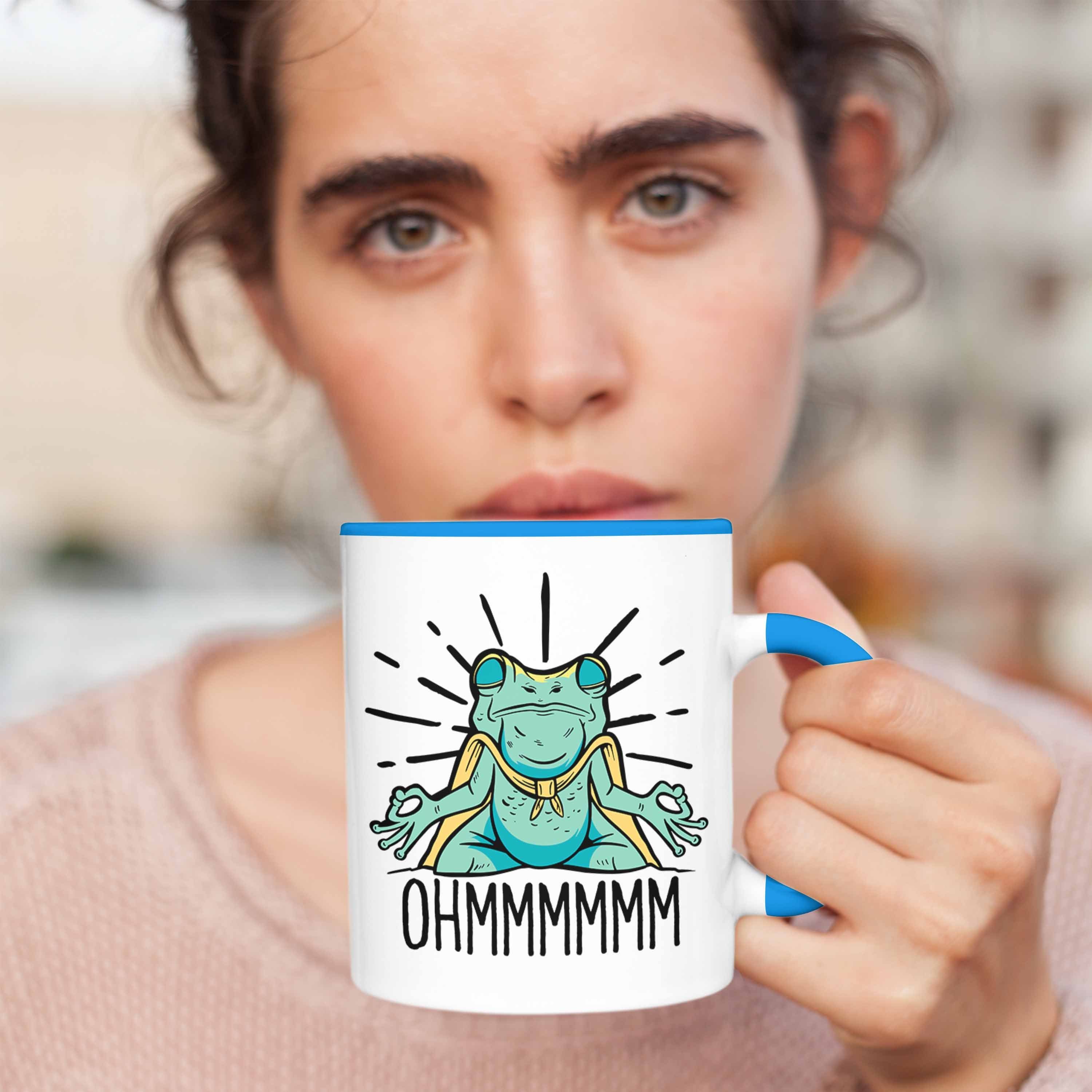 Mediration Trendation Meditiere Tasse für Frosch Blau Tasse Geschenk meditationsbegeisterte