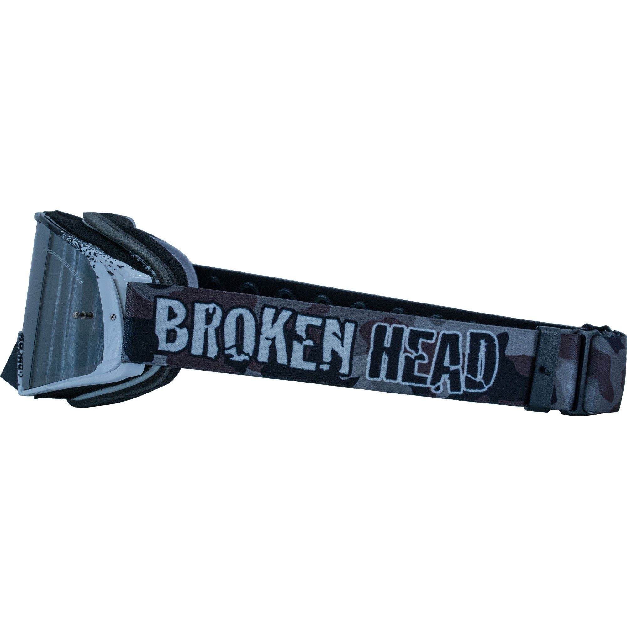 Schwarz, Größe MX-Regulator verstellbar Motorradbrille Broken Head