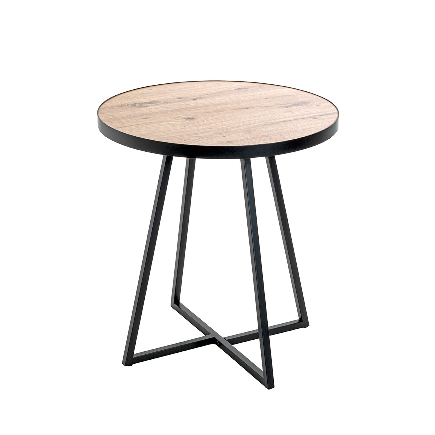 Beistelltisch CATANIA 2 Tisch - eiche-schwarz - MDF, Metall - H. 52cm - Sofatisch