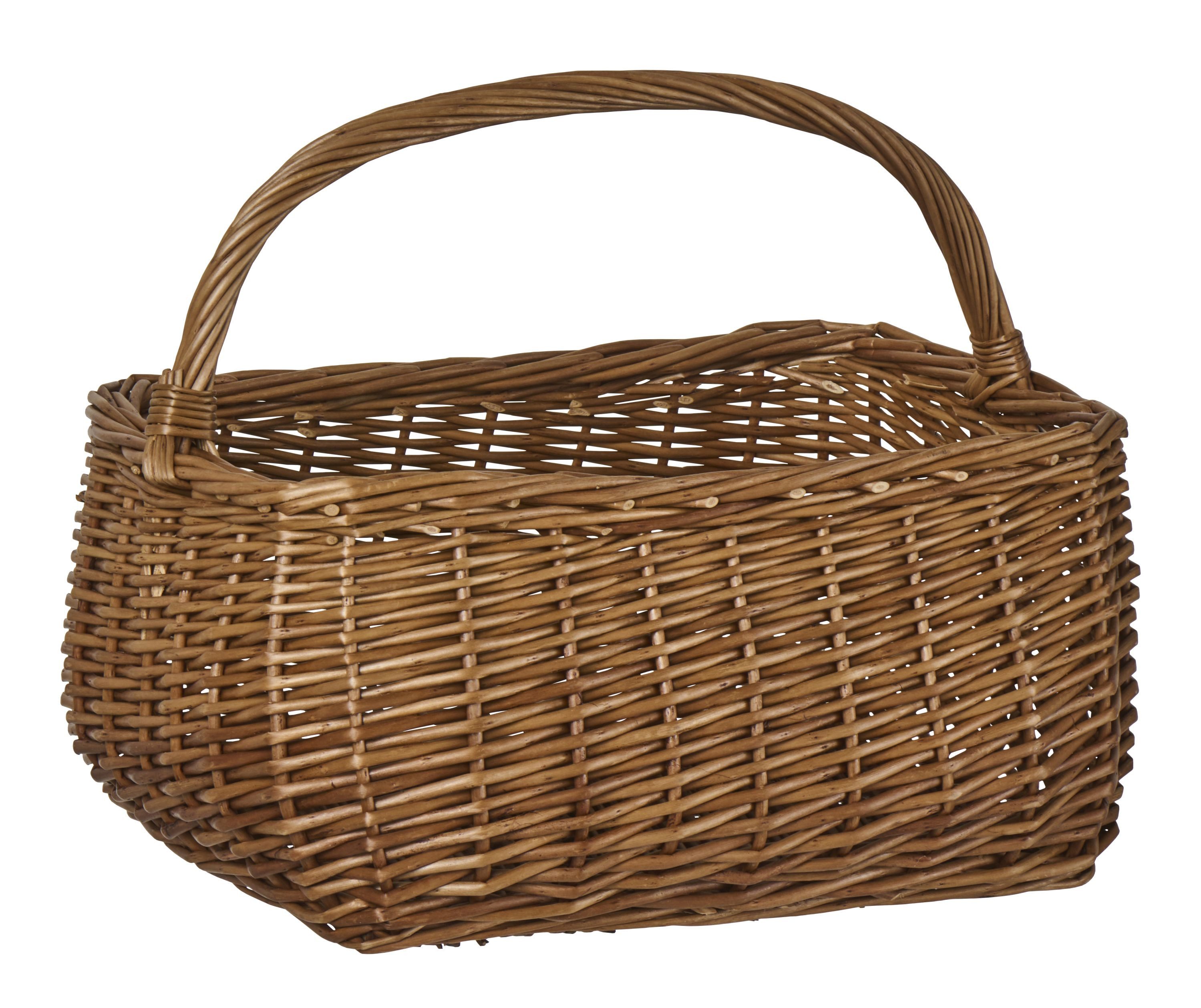Ib Laursen Dekokorb Ib Laursen - Korb Einkaufskorb Weidenkorb mit Henkel L 39cm Weide