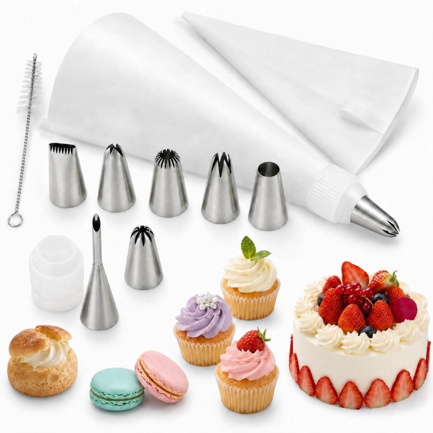 LuxusKollektion Spritzbeutel Spritzbeutel Set Wiederverwendbar mit Tüllen & Zubehör