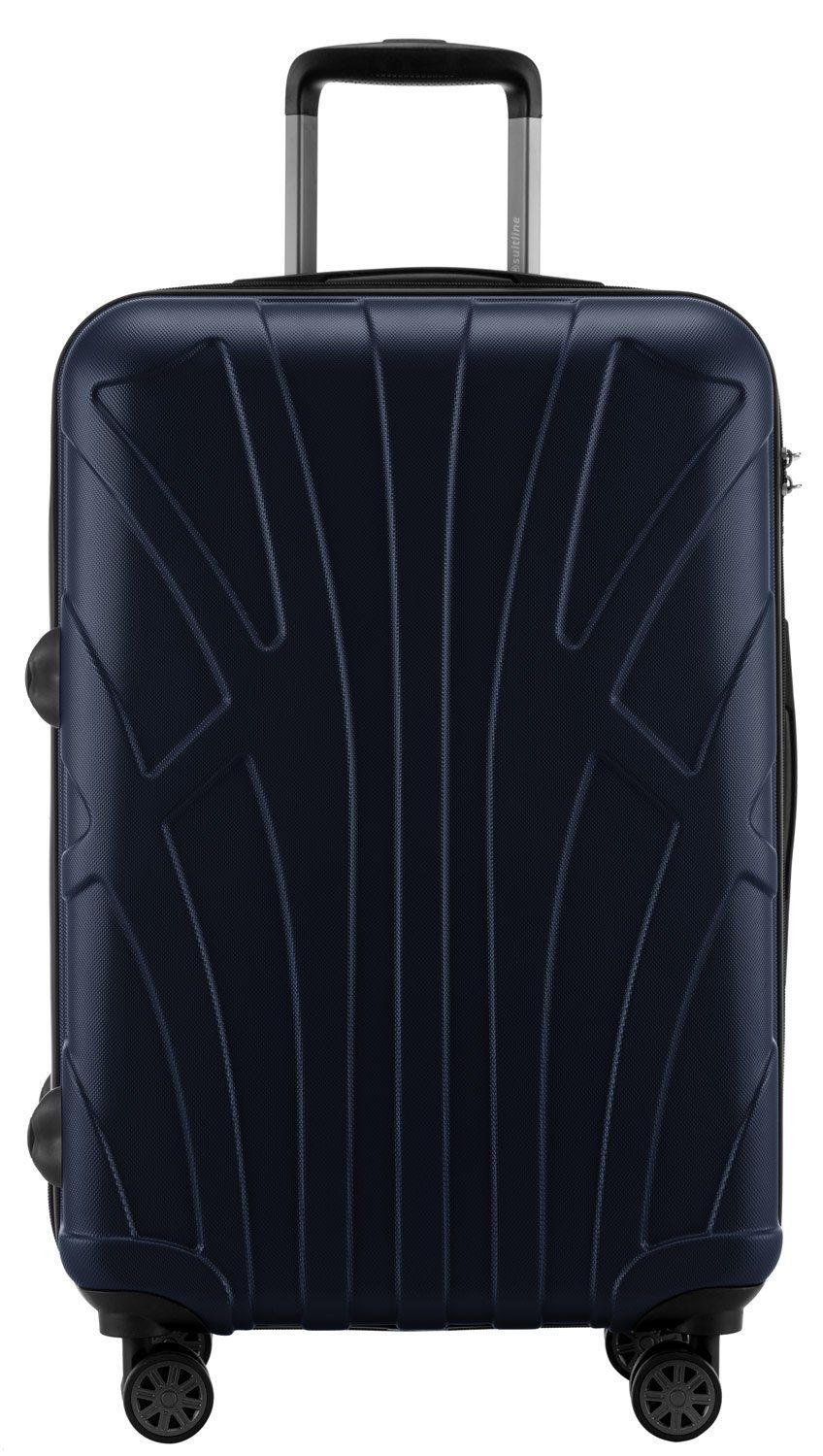 Suitline Koffer S1, 4 Rollen, - 58 ca. 68 Liter Dunkelblau 65 Erweiterbar, cm, Leicht, TSA, Packvolumen Robust