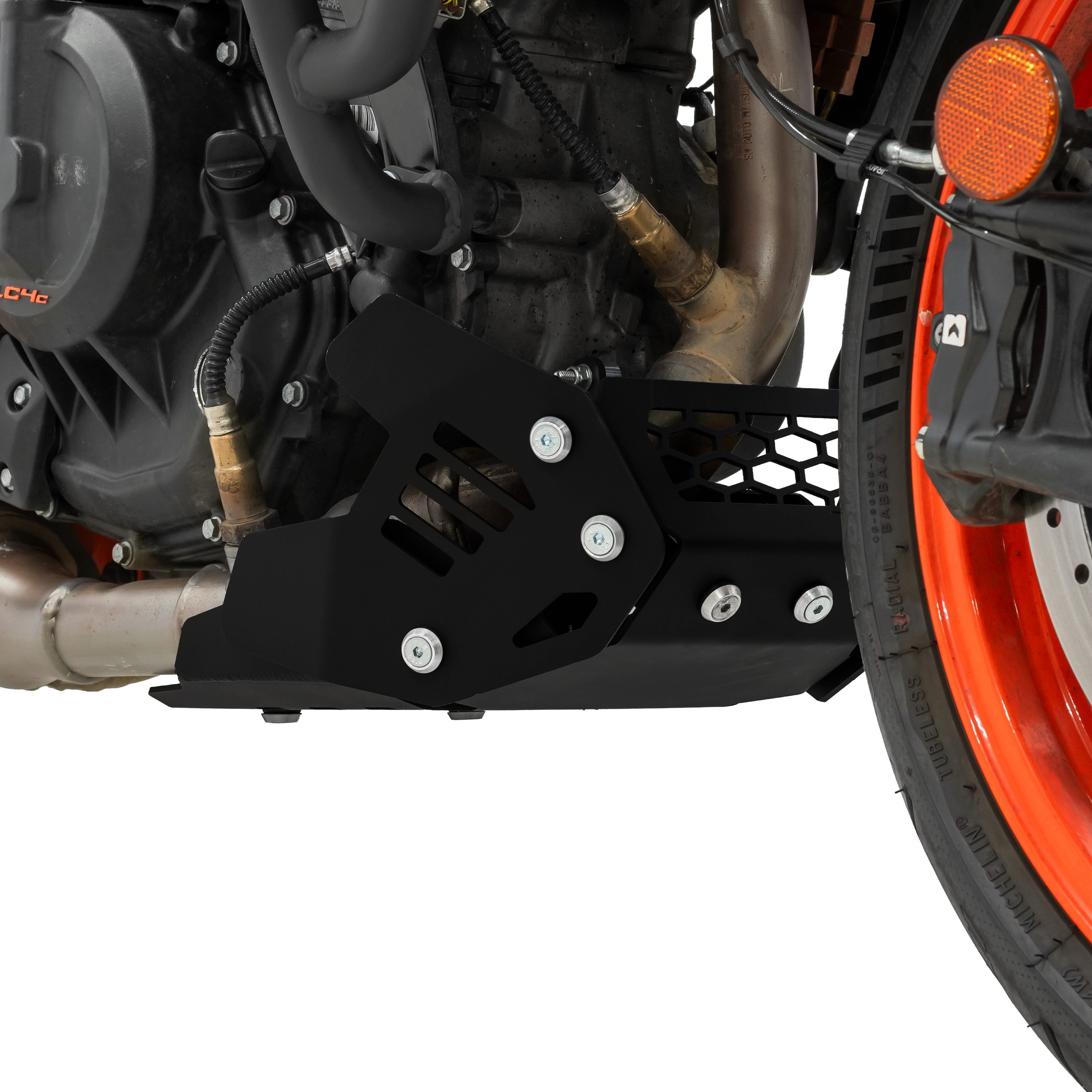 ZIEGER Motor-Schutzhülle Motorschutz kompatibel mit KTM 390 Duke, Aluminium schwarz, 2024-2025