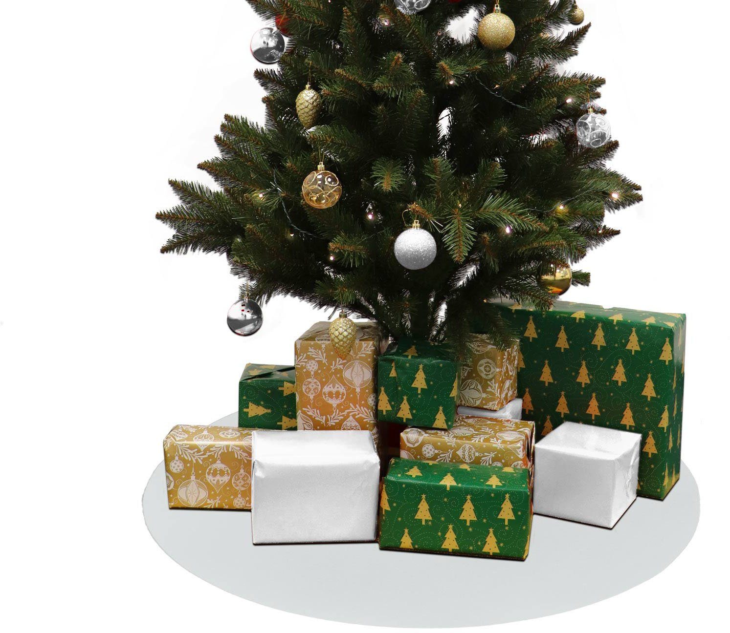 Primaflor-Ideen in Textil Baumteppich Weihnachtsbaum & Adventskranz Unterlage "REVExpo", Made in Belgium, rund, Höhe: 5 mm, in 3 Größen, Uni-Farben, Filzunterlage, rutschsicher, Weihnachten