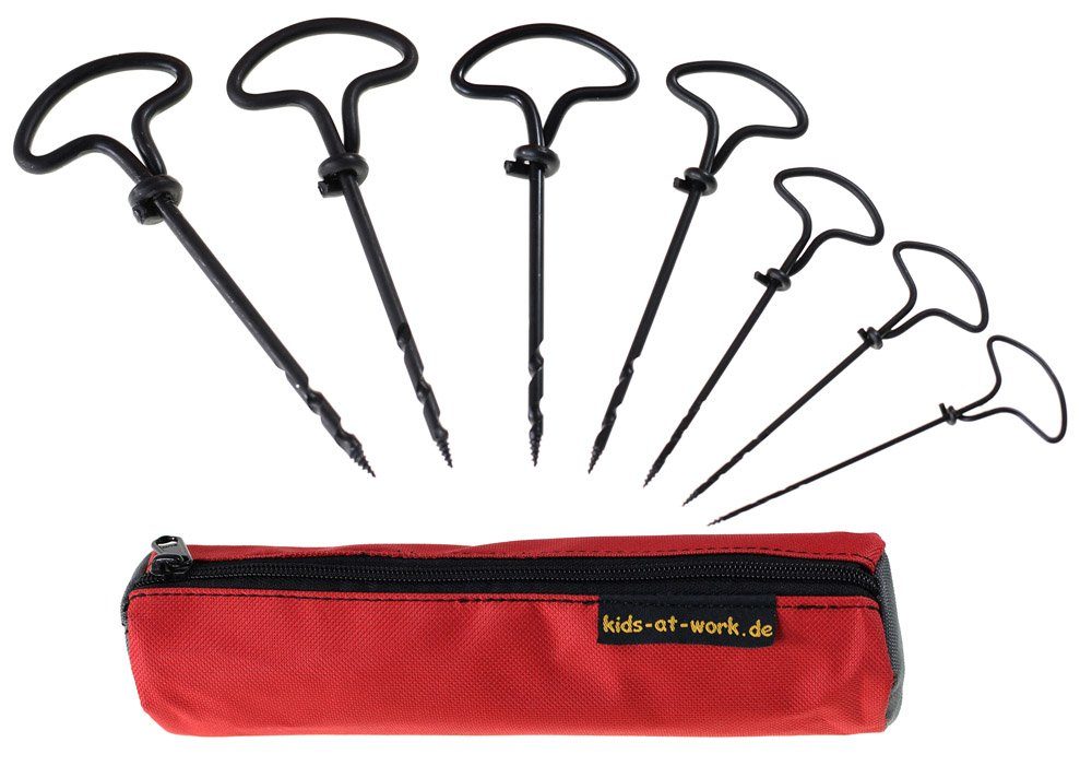 Corvus Spielwerkzeug Holzbohrer, 7 Stück, mit Tasche