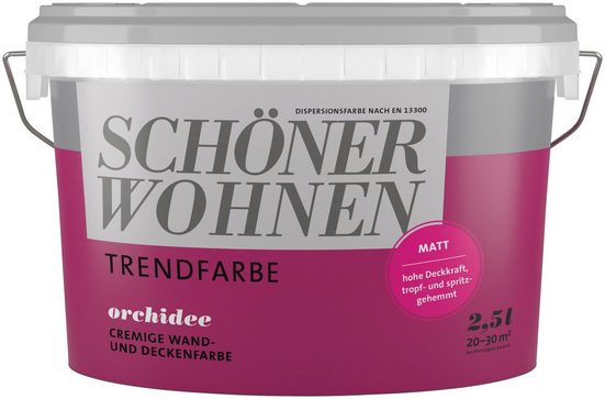 SCHÖNER WOHNEN-Kollektion Wand- und Deckenfarbe »Trendfarbe«, orchidee, 2,5 l