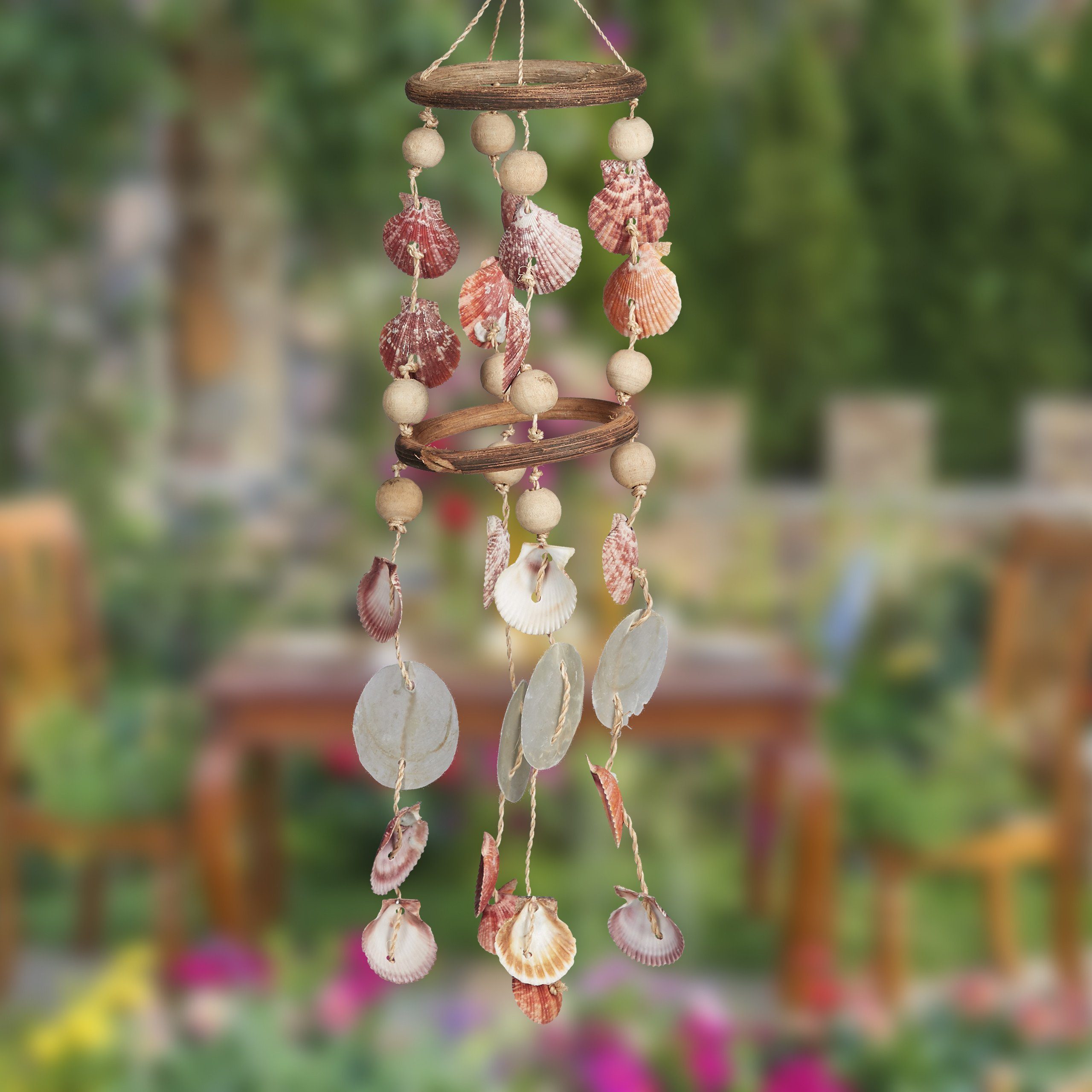 relaxdays Dekoobjekt Muschel Windspiel in 2 Größen, M günstig online kaufen